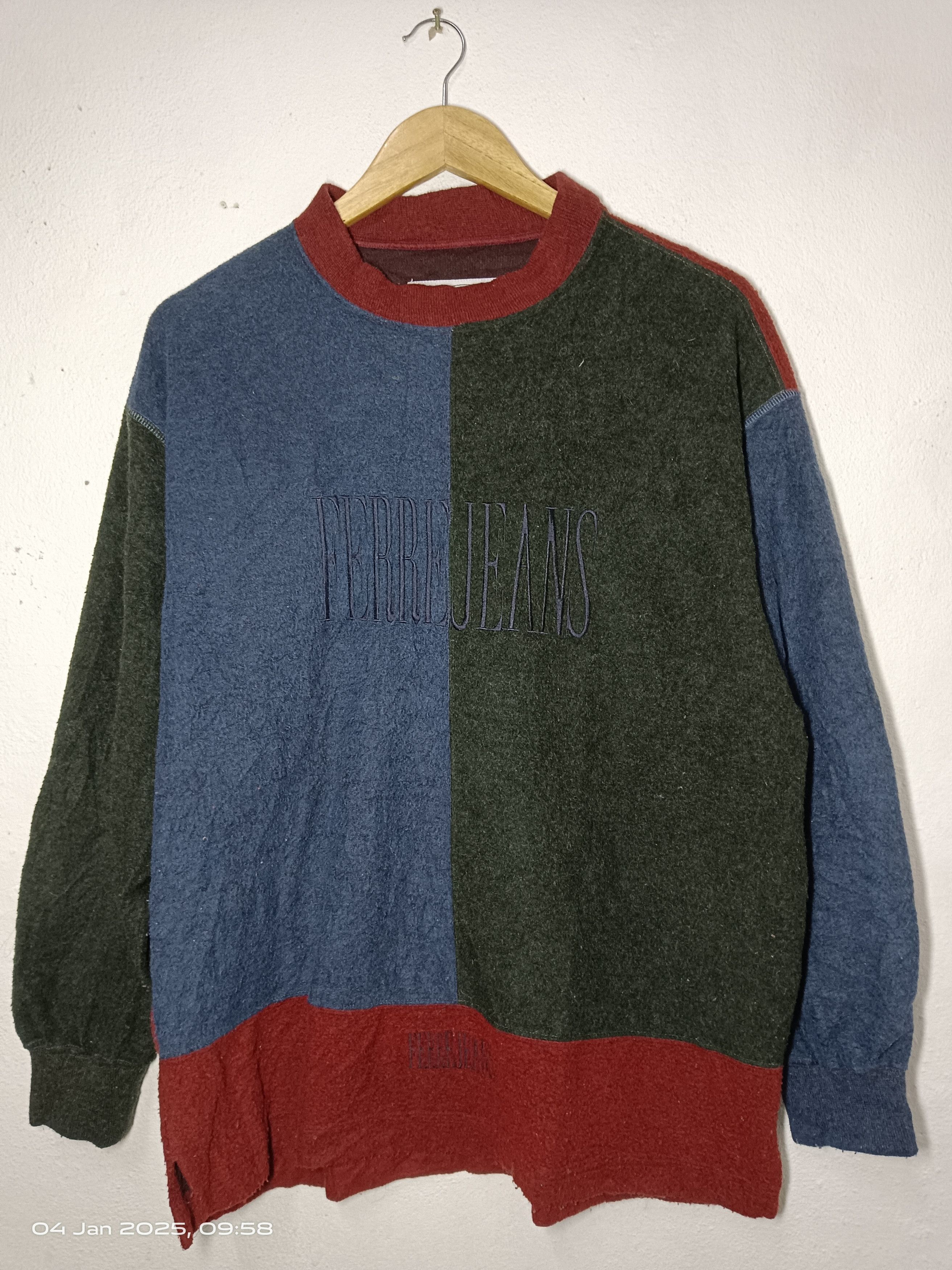 Ferre × Vintage Vintage 90's Ferre Jeans fleece Size US L / EU 52-54 / 3 - 1 Thumbnail