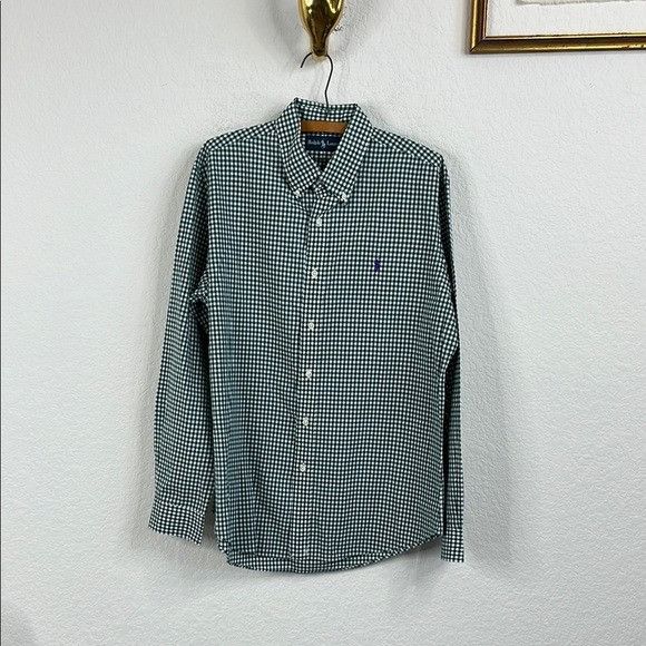Polo Ralph Lauren × Ralph Lauren Polo by Ralph Lauren Men's Green Gingham Checkered Shirt Emb Size US L / EU 52-54 / 3 - 2 Thumbnail