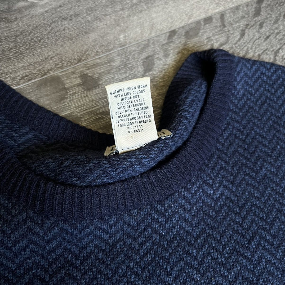 L.L. Bean L.L. Bean Lambswool Herringbone Blue Navy Crewneck Sweater Size US L / EU 52-54 / 3 - 5 Thumbnail
