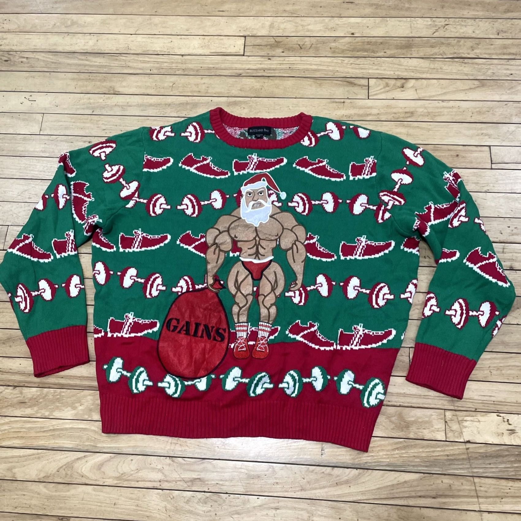 Vintage VINTAGE Blizzard Bay Ugly Christmas Sweater Men 2XL Graphic Print Santa Green Red Christmas Holiday Size US XXL / EU 58 / 5 - 3 Thumbnail