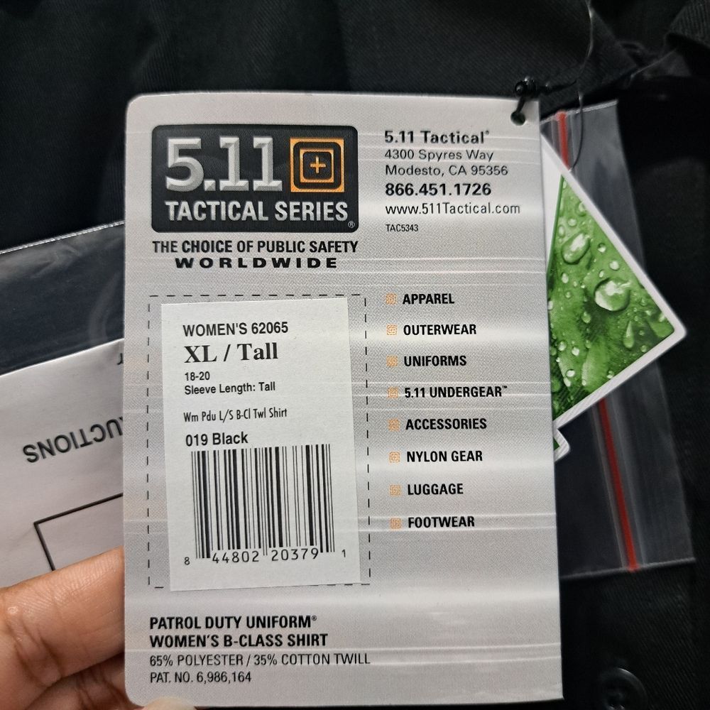 5.11 5.11 Tactical Series Patrol Duty Uniform B Class Shirt Black Size XL / US 12-14 / IT 48-50 - 8 Thumbnail