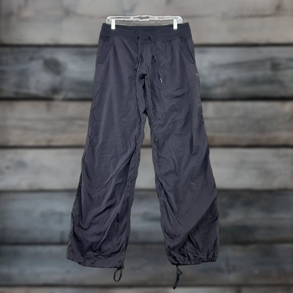 Lululemon Lululemon Pants Womens 10 Black Studio Pant Flared Leg Relaxed Swift Lightweight Striped Baggy Drawstring Size 32" / US 10 / IT 46 - 1 Thumbnail