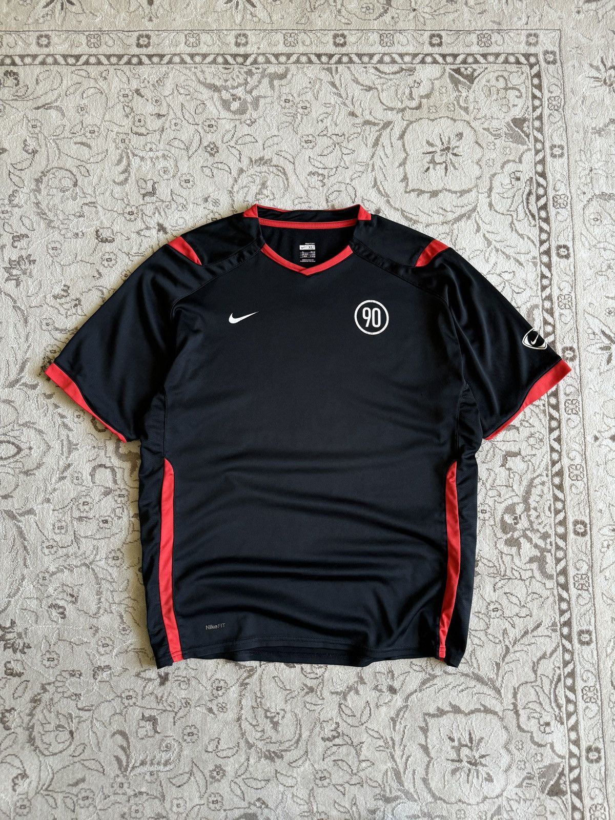 Nike Nike Total 90 T90 Vintage Jersey Black Red | Grailed