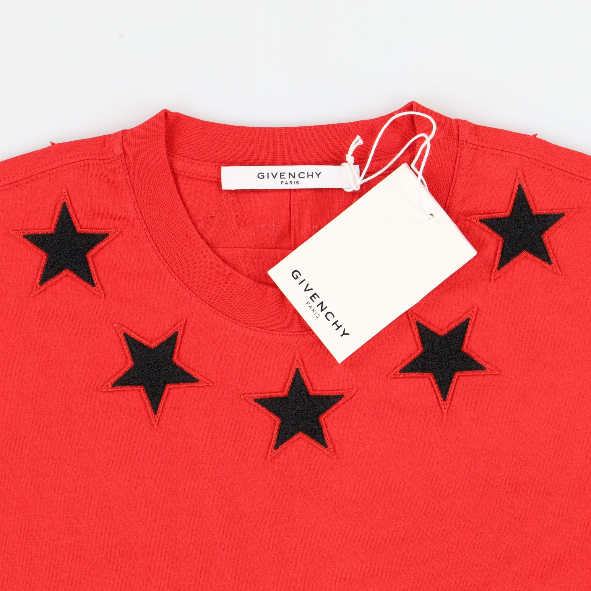Givenchy Red and Black Felt 5 Stars T-Shirt Size US XS / EU 42 / 0 - 3 Thumbnail