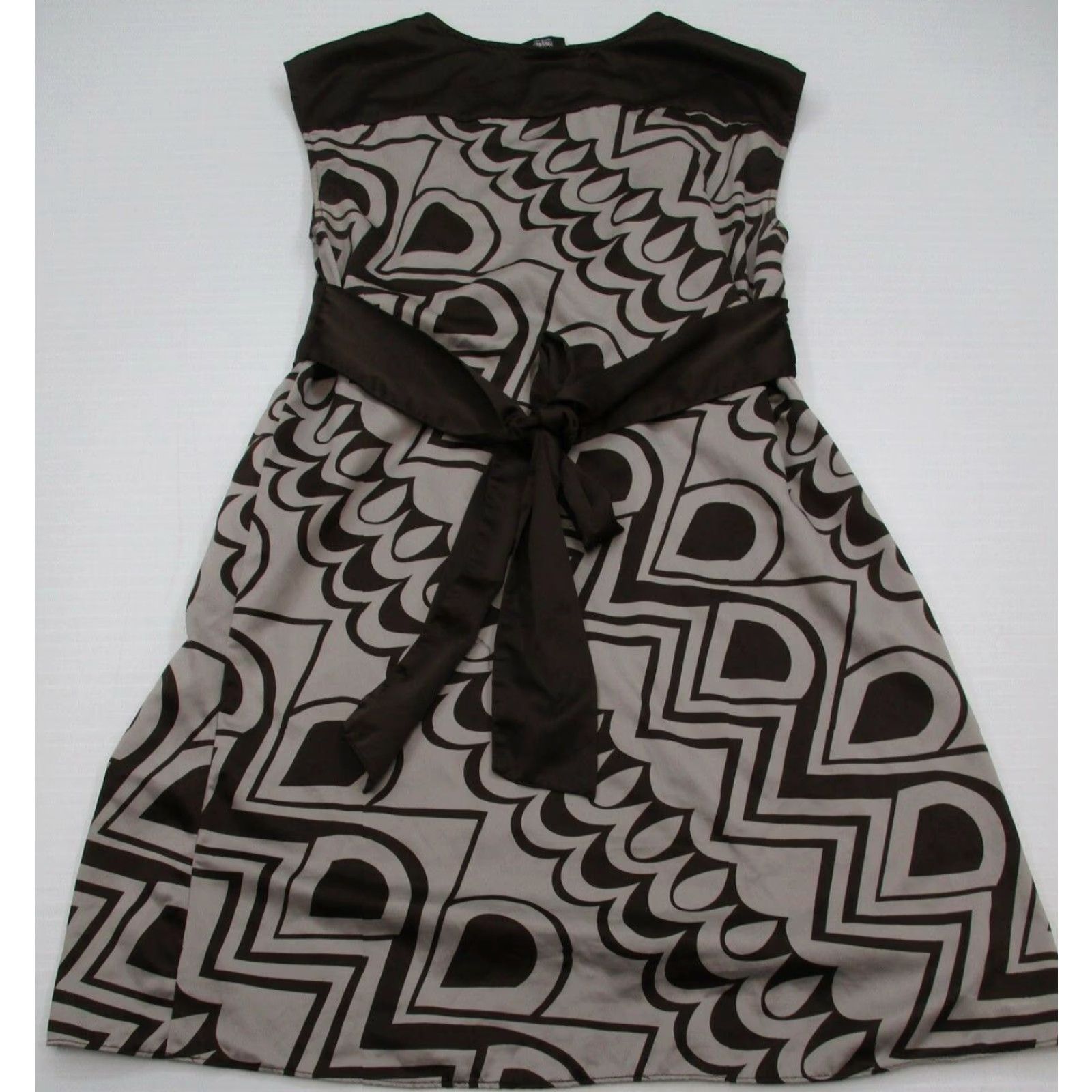 Mossimo MOSSIMO Women's Dress A-line V-neck Sleeveless Mini Brown Size M / US 6-8 / IT 42-44 - 6 Thumbnail