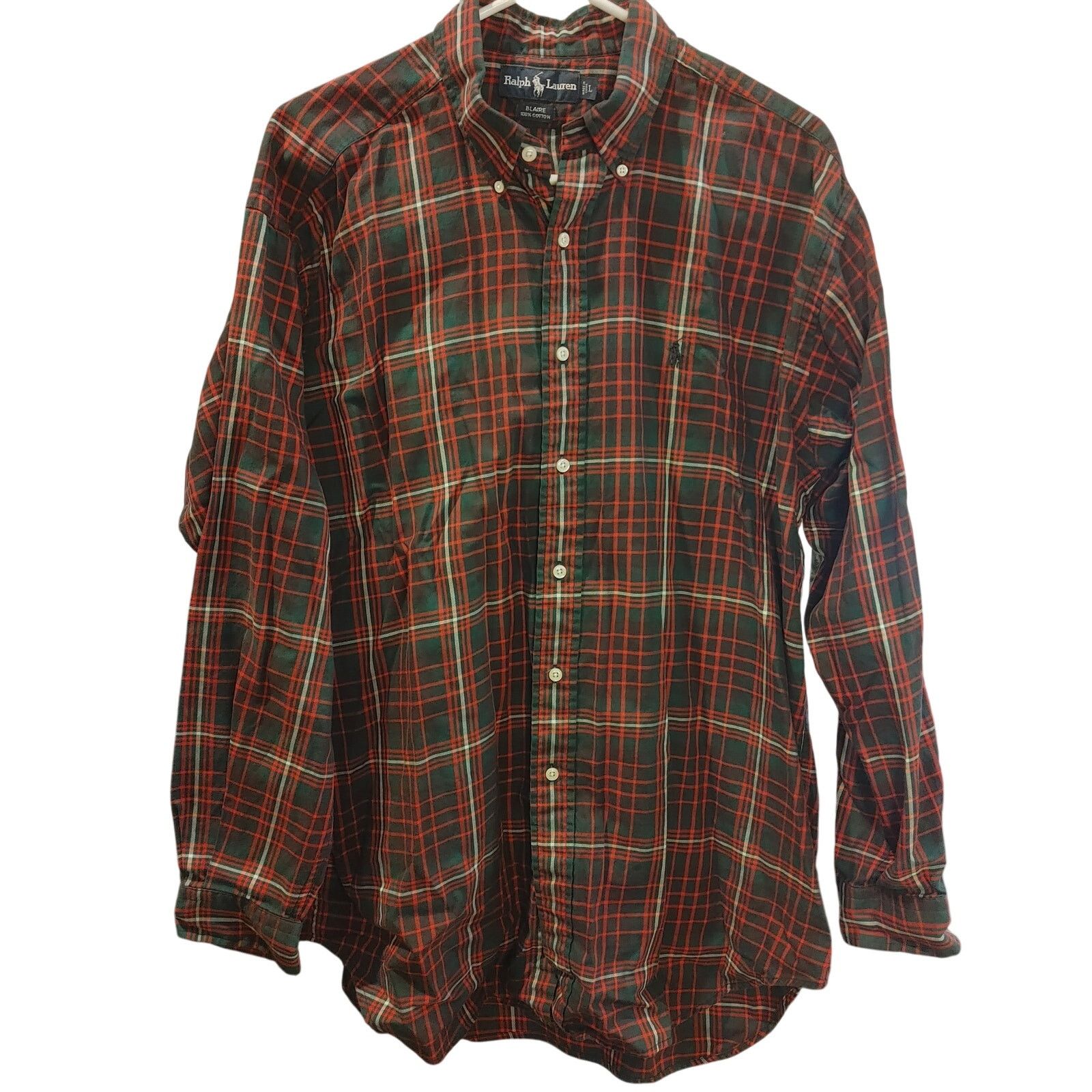Ralph Lauren Ralph Lauren Mens LG Red/Black/Grey Plaid Long Sleeve Shirt Size US L / EU 52-54 / 3 - 1 Thumbnail