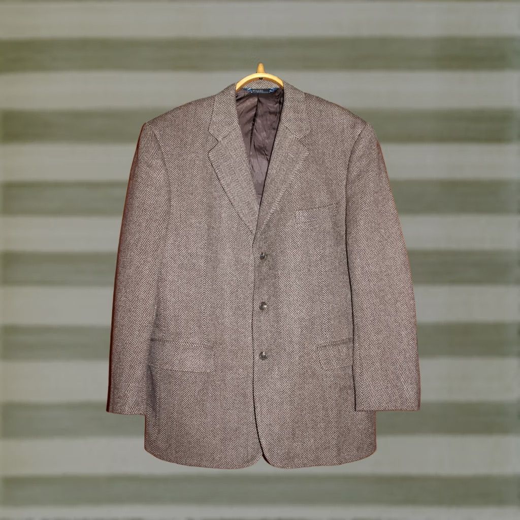 Polo Ralph Lauren VINTAGE Polo Ralph Lauren RRL Blazer Jacket Wool Herringbone Brown M Mens Size US M / EU 48-50 / 2 - 1 Thumbnail
