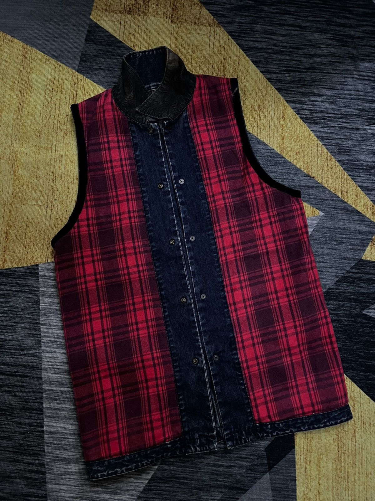 Kapital 1990s kapital patchworking craftmanship denim-tartan #H4 Size US L / EU 52-54 / 3 - 8 Thumbnail