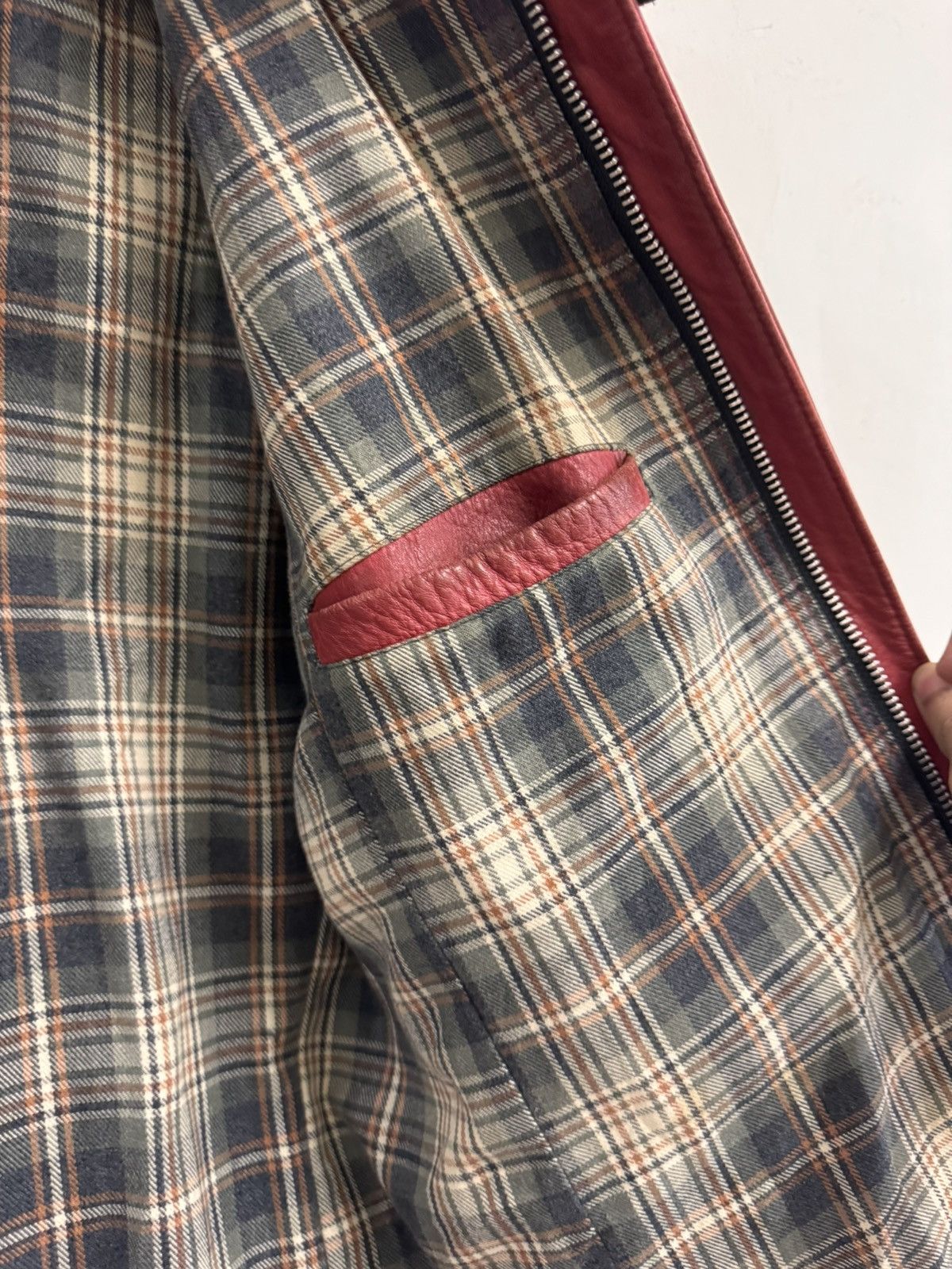 Schott Vintage 80s Schott NYC 654 Red Leather Jacket Racing Stripes Size US S / EU 44-46 / 1 - 13 Thumbnail