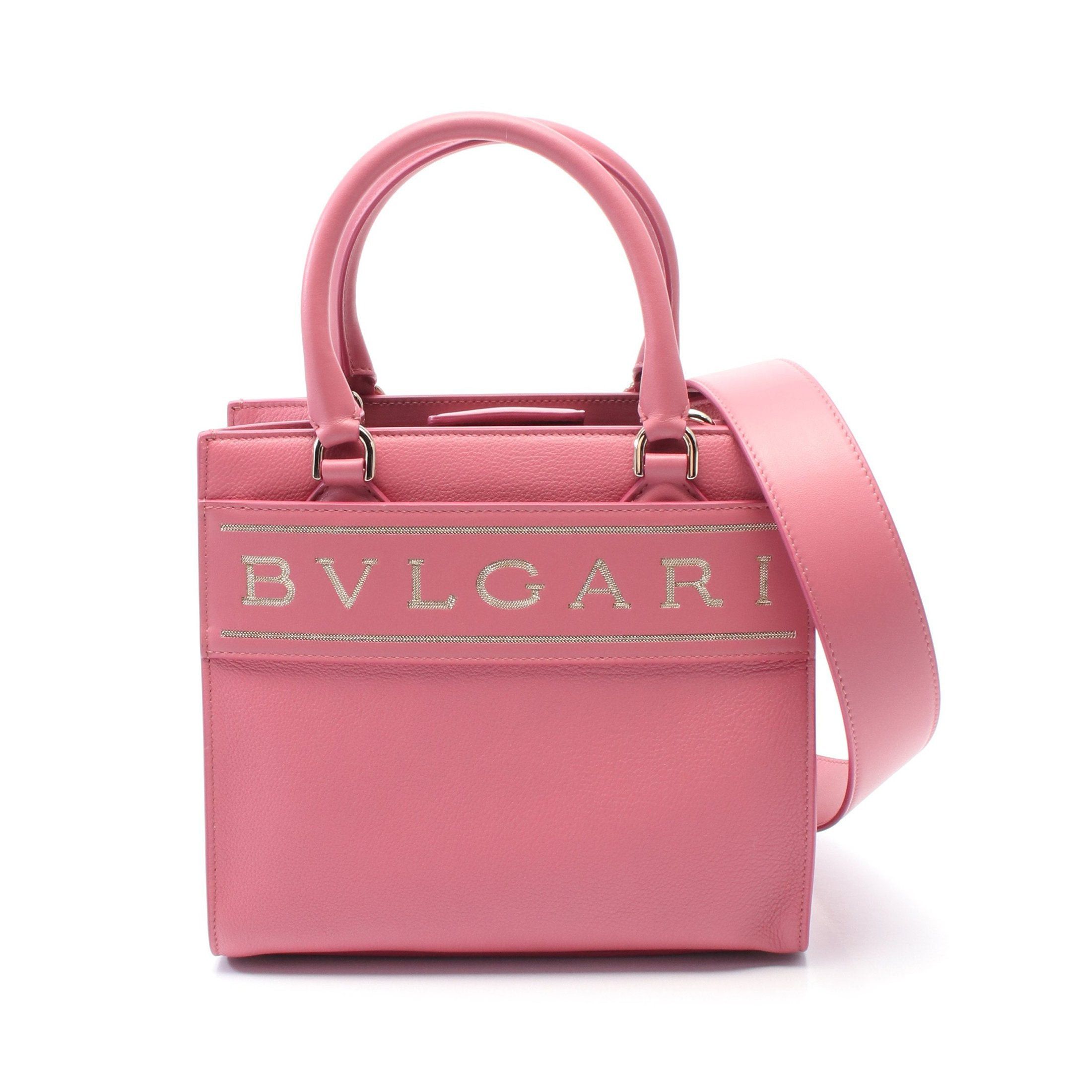 Bvlgari Bvlgari Bvlgari Logo Small Handbag Tote Bag Leather Pink Size ONE SIZE - 1 Thumbnail
