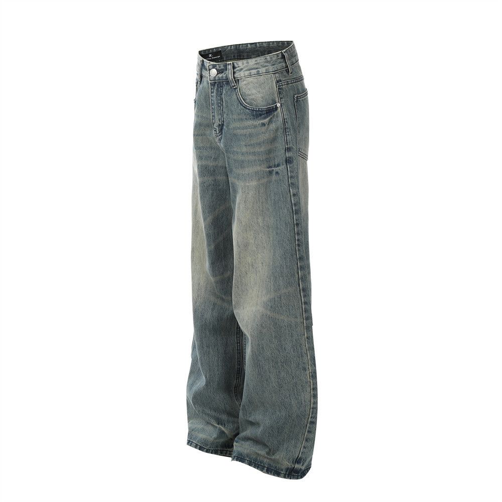 Japanese Brand × Jean Men's American style washed distressed wide leg jeans Size US 34 / EU 50 - 2 Thumbnail