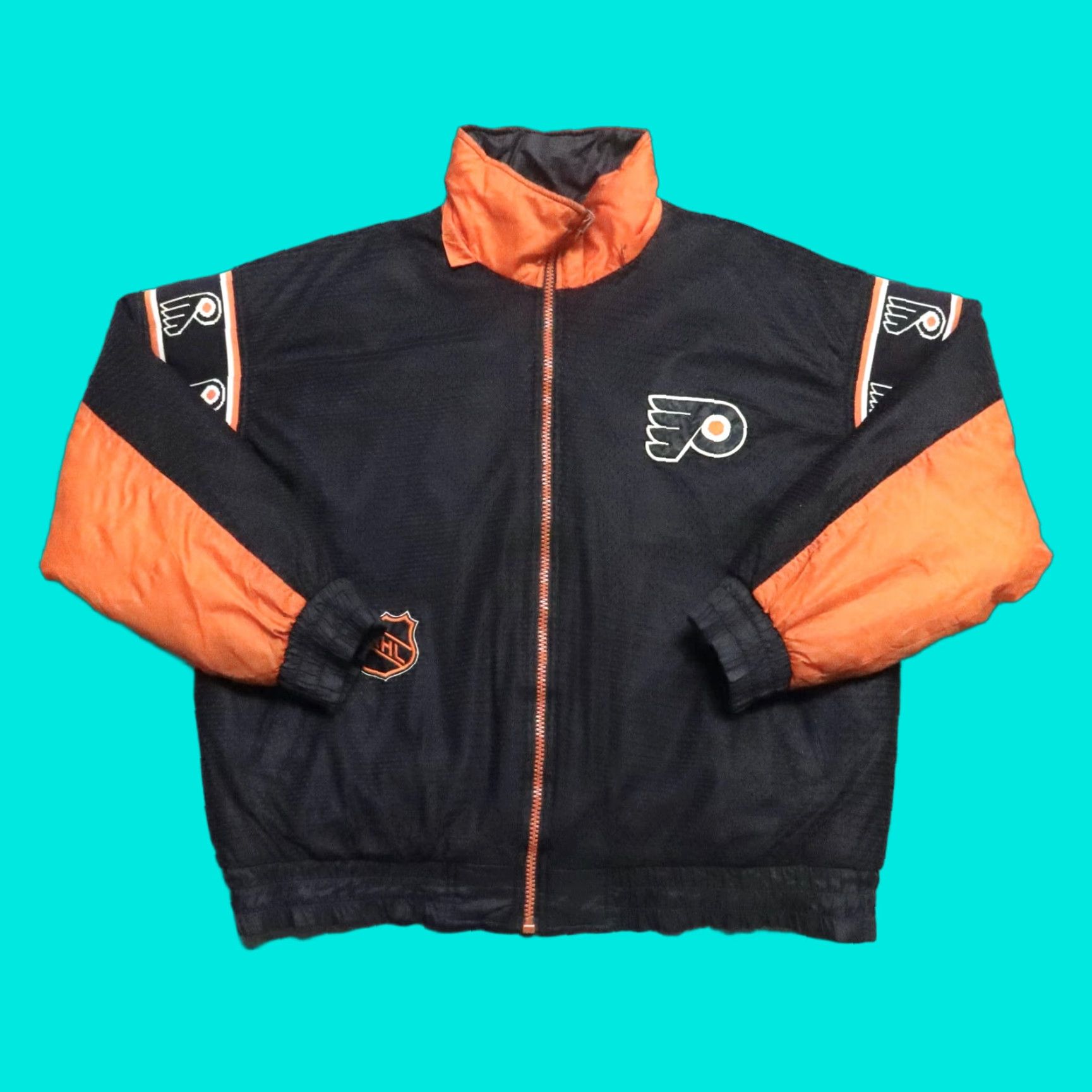 Pro Player VINTAGE Pro Player Philadelphia Flyers Reversible Jacket Jersey Style Parka Black XL Mens Size US XL / EU 56 / 4 - 1 Thumbnail