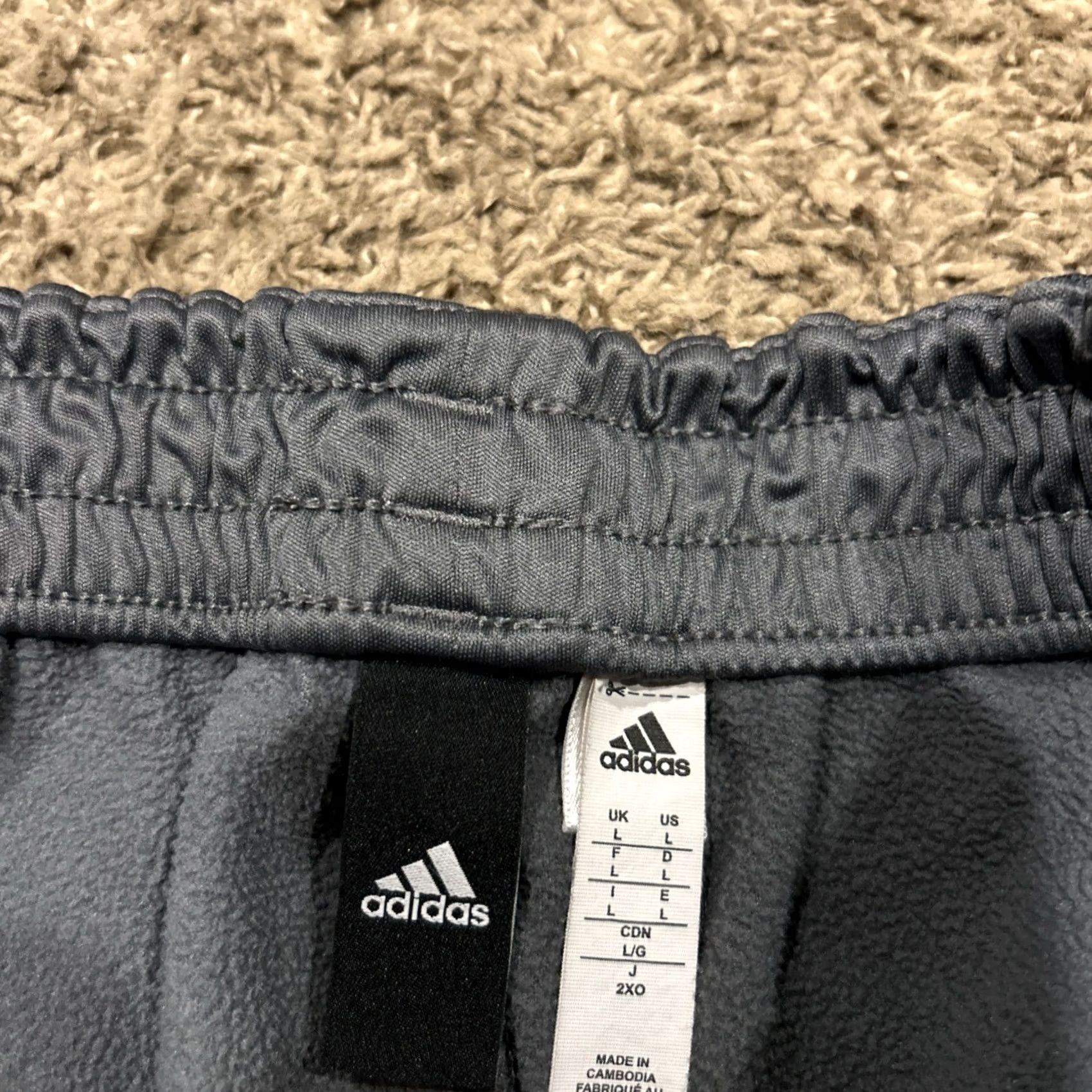 Adidas Adidas Women’s L Gray Polyester Fleece Sweat Pants A13 Size 36" / US 14 / IT 50 - 3 Thumbnail