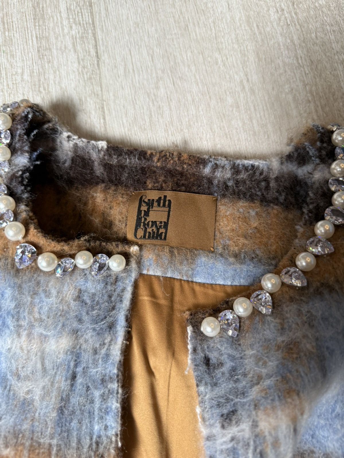 Birth of Royal Child Birth Of Royal Child Rhinestone Pearl Mohair Bomber Jacket Size US L / EU 52-54 / 3 - 6 Thumbnail