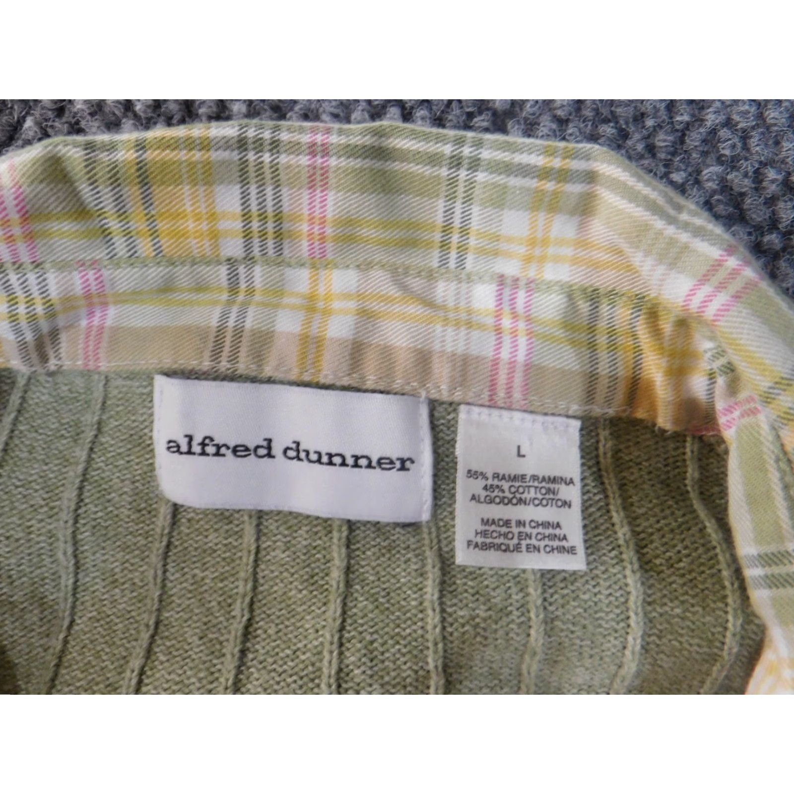 Vintage Alfred Dunner Sweater L Green Raglan Sleeve Collared Knit Pullover Women Modern Casual Size L / US 10 / IT 46 - 5 Thumbnail