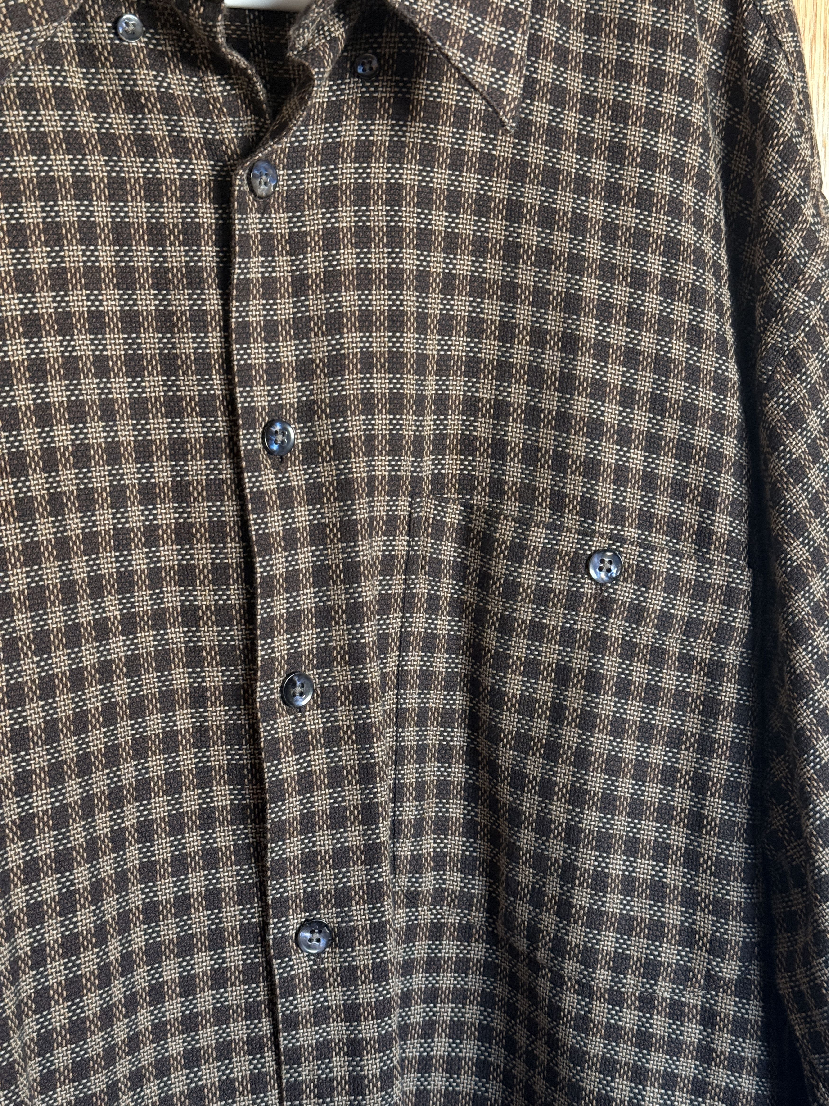 Henry Grethel Henry Grethel Brown Checkered Long Sleeve Size US XL / EU 56 / 4 - 4 Thumbnail