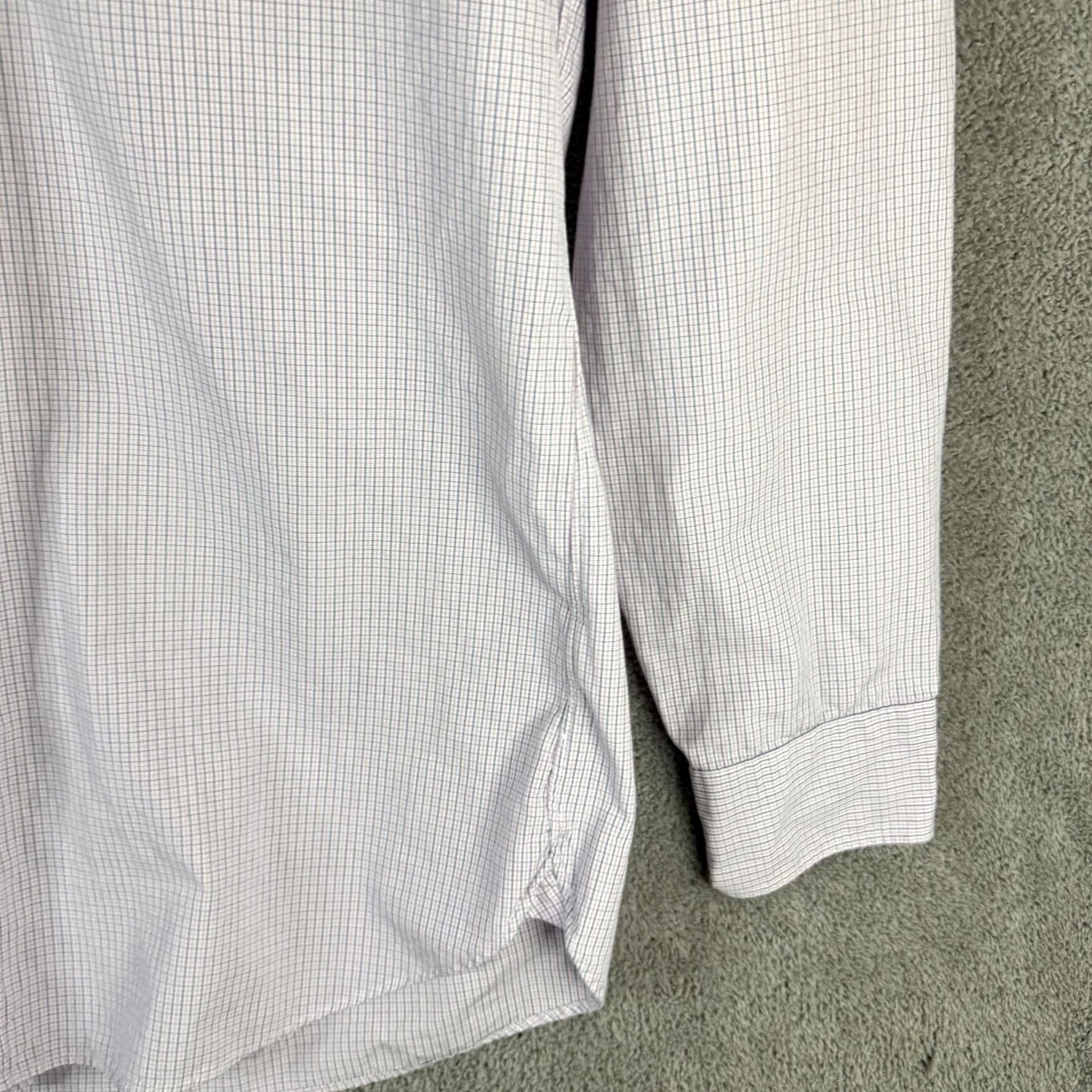 J.Crew J.Crew Shirt Mens XL 17.5 Purple Check Cotton Button Front Dress Long Sleeve Size 46R - 3 Thumbnail