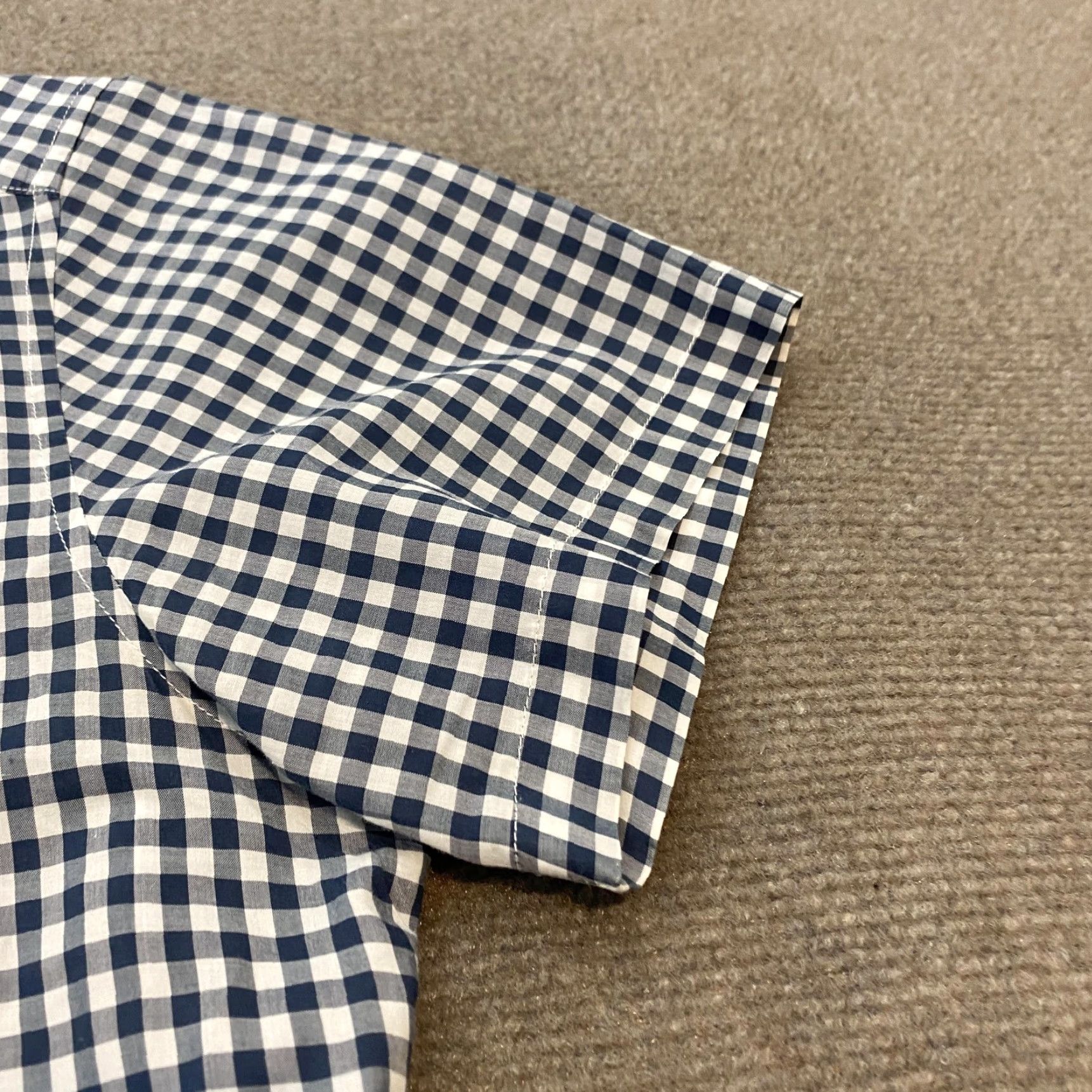 Theory Theory Shirt Mens Small Navy Gingham Short Sleeve Button-Down PS Zack G934747 Size US S / EU 44-46 / 1 - 4 Thumbnail