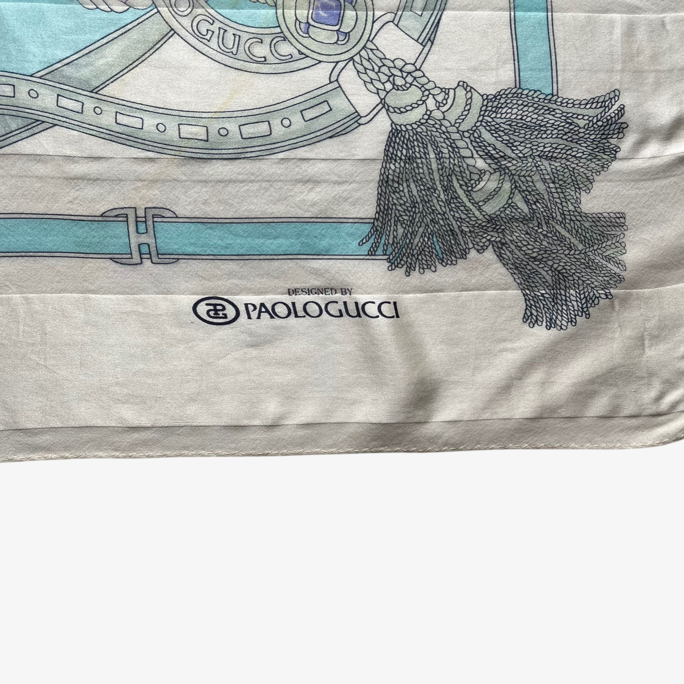 Paolo Gucci Vintage 80s Paolo Gucci Jewel & Equestrian Print Silk Scarf Size ONE SIZE - 2 Thumbnail