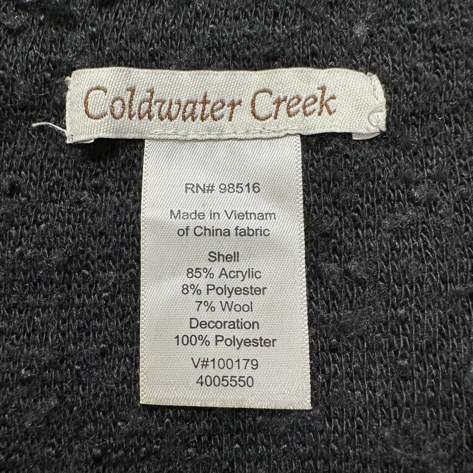 Coldwater Creek Coldwater Creek Wool Blend Cardigan Open Front Sweater Black Size ONE SIZE - 3 Thumbnail