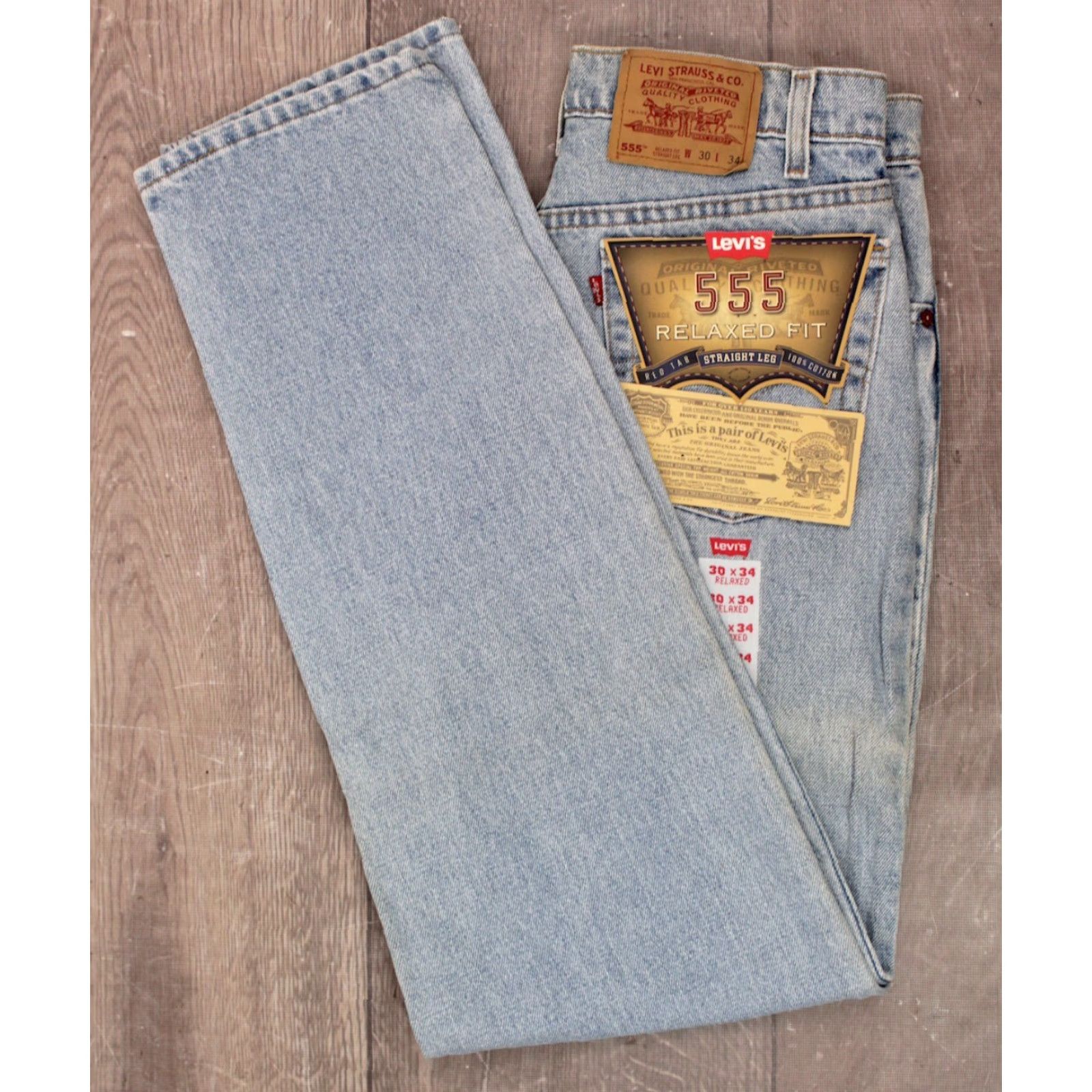 Levi's VINTAGE Levi's 555 Jeans Shirt Size US 30 / EU 46 - 2 Thumbnail