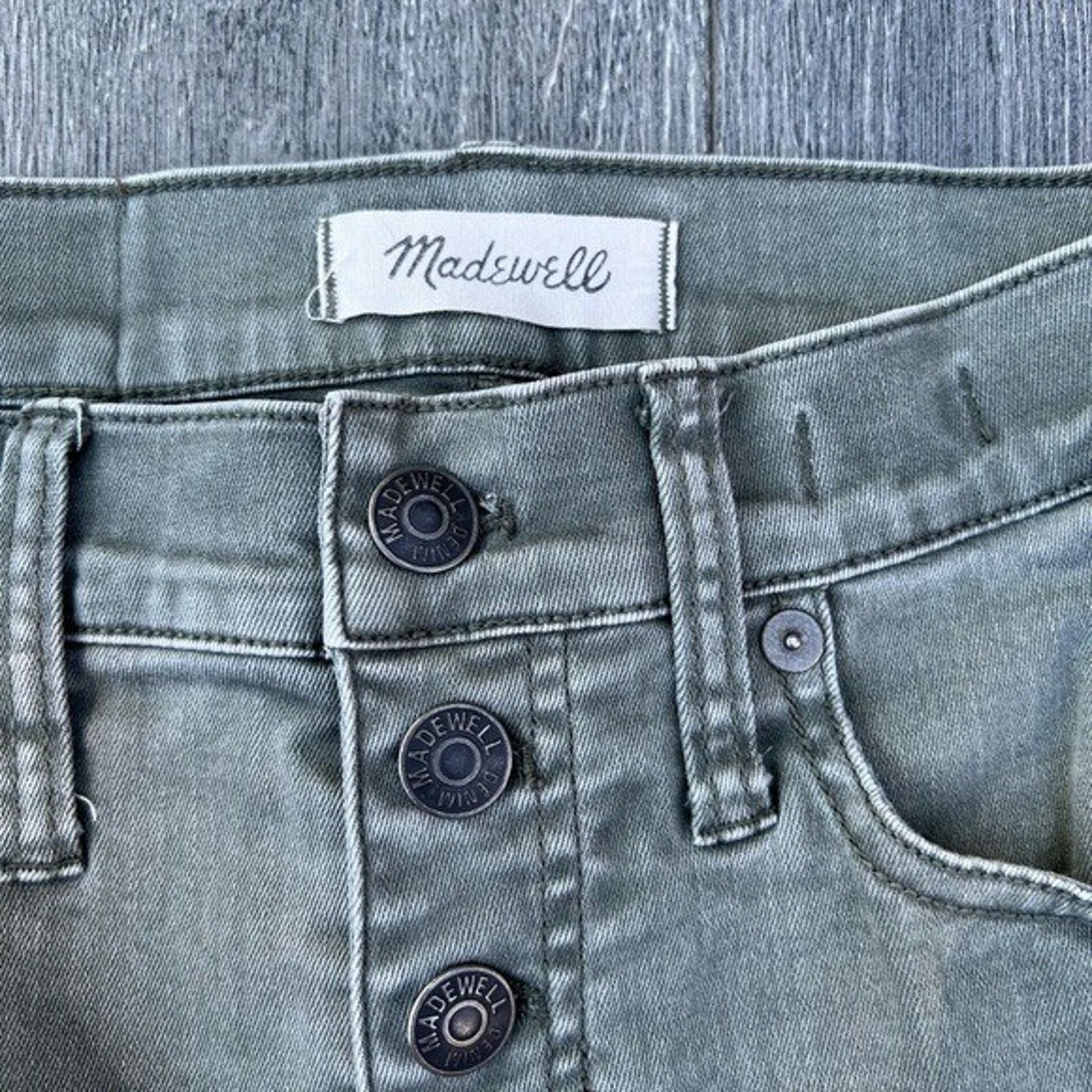 Madewell Madewell Skinny Jeans hi rise 9” size 25 green buton A000326 Size 25" / US 0 / IT 36 - 7 Thumbnail
