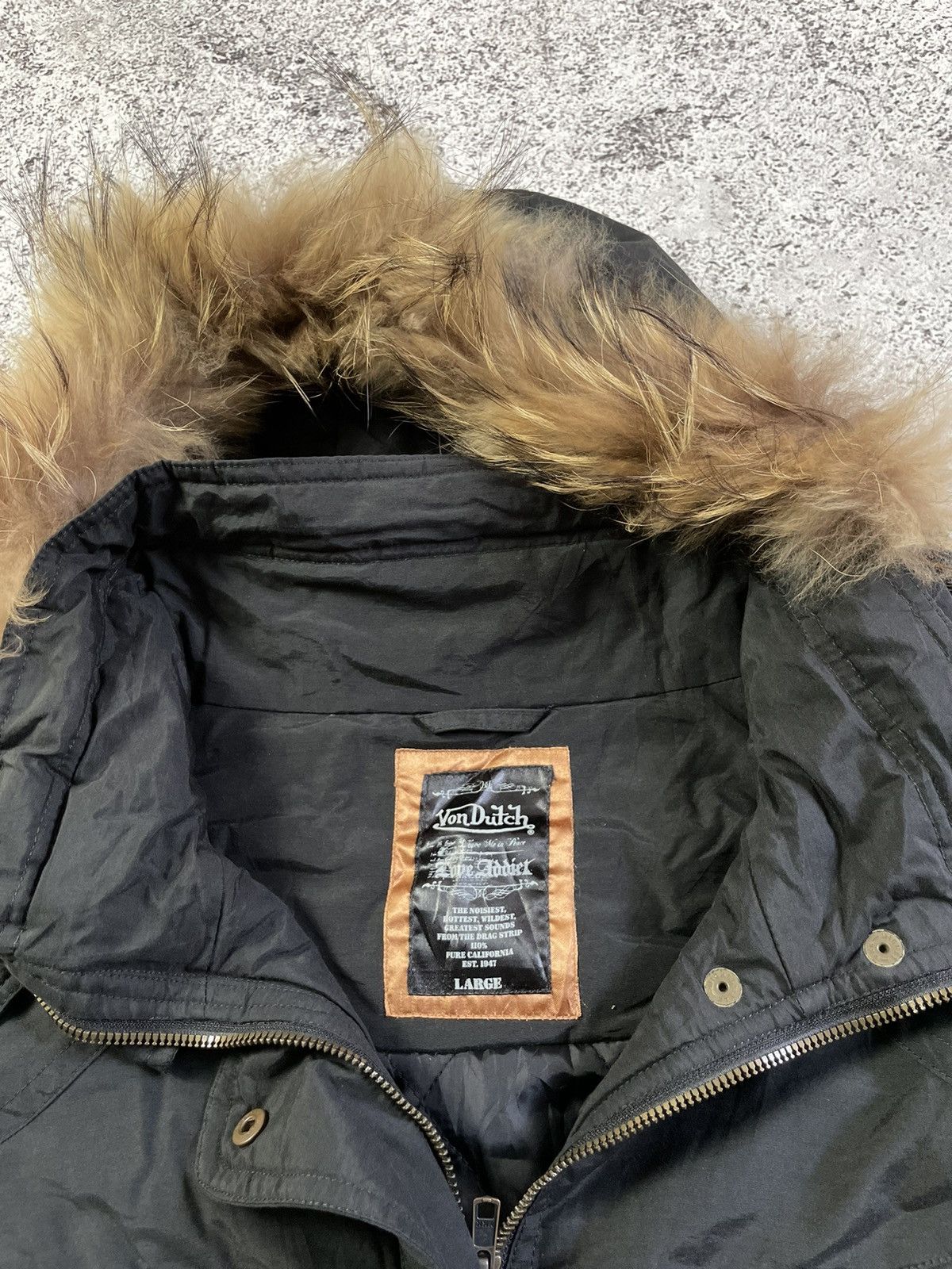 2000s Von Dutch - Fur Hoodie Jacket Vkei Style