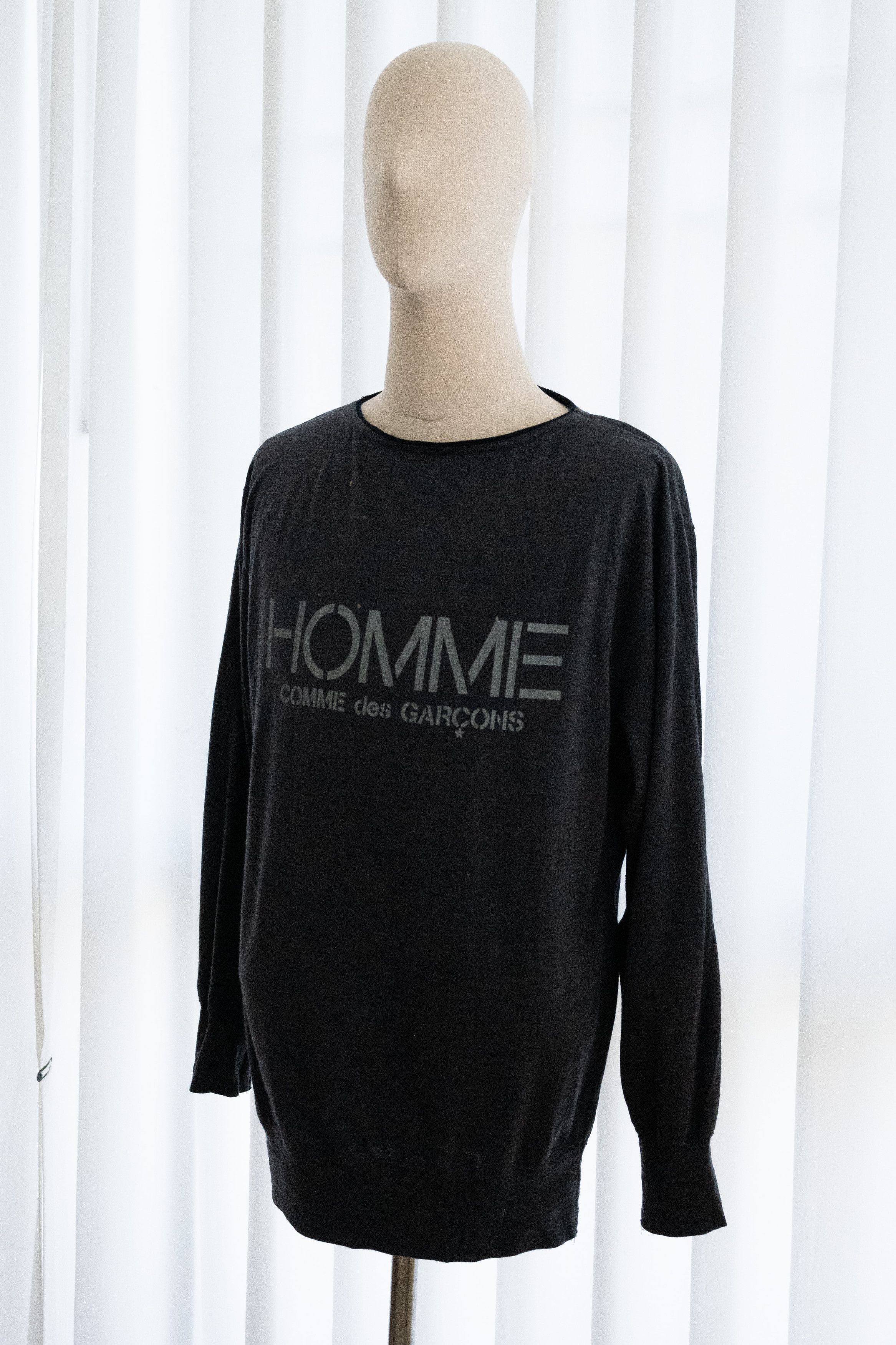Comme des Garcons Homme 1980s COMME DES GARCONS HOMME DISTRESSED SPELLOUT SWEATSHIRT Size US M / EU 48-50 / 2 - 2 Thumbnail