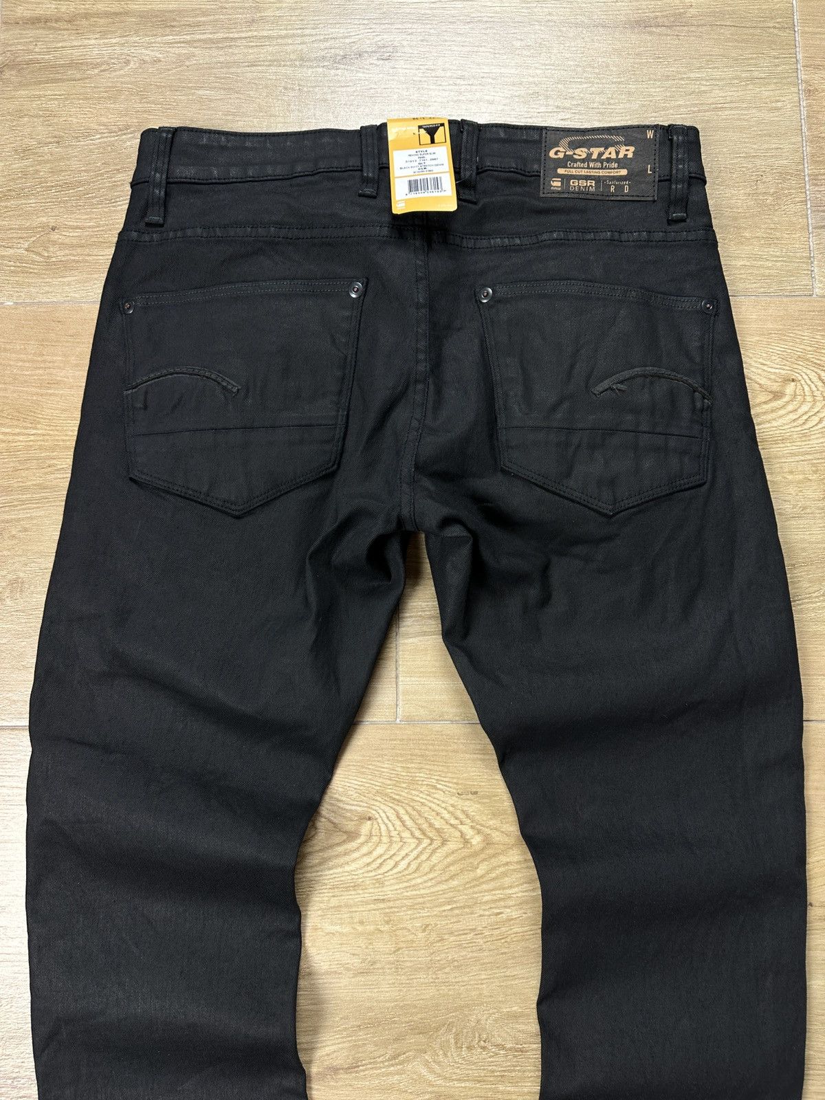 G-Star NEW🏷️ G-Star Raw Revend Super Slim Waxed Denim Jeans Size US 33 - 8 Thumbnail