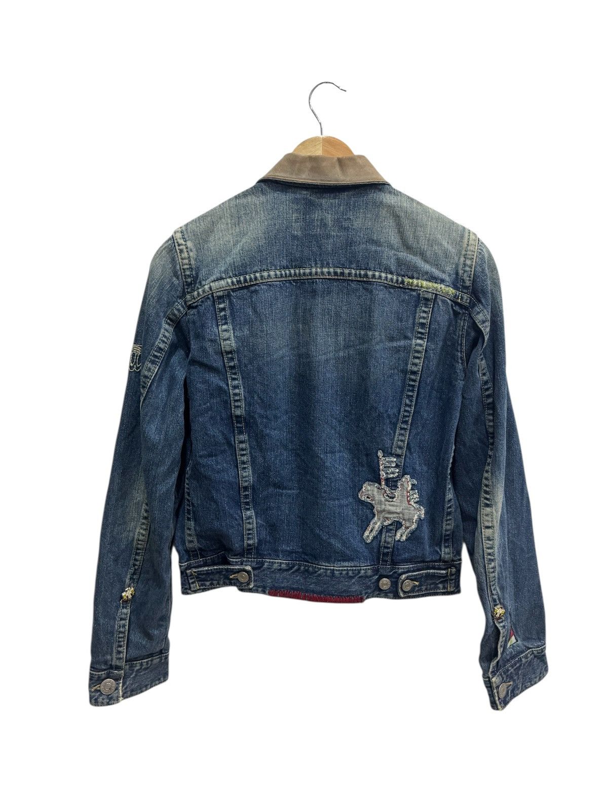 Dsquared2 Dsquared2 Embroidery Denim Jacket With Leather Collar Size M / US 6-8 / IT 42-44 - 13 Thumbnail