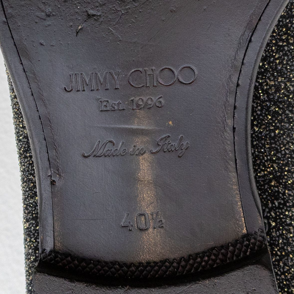 Jimmy Choo Jimmy Choo Men's Foxley/m Black & Gold Glitter Loafers Size US 7.5 / EU 40-41 - 8 Thumbnail