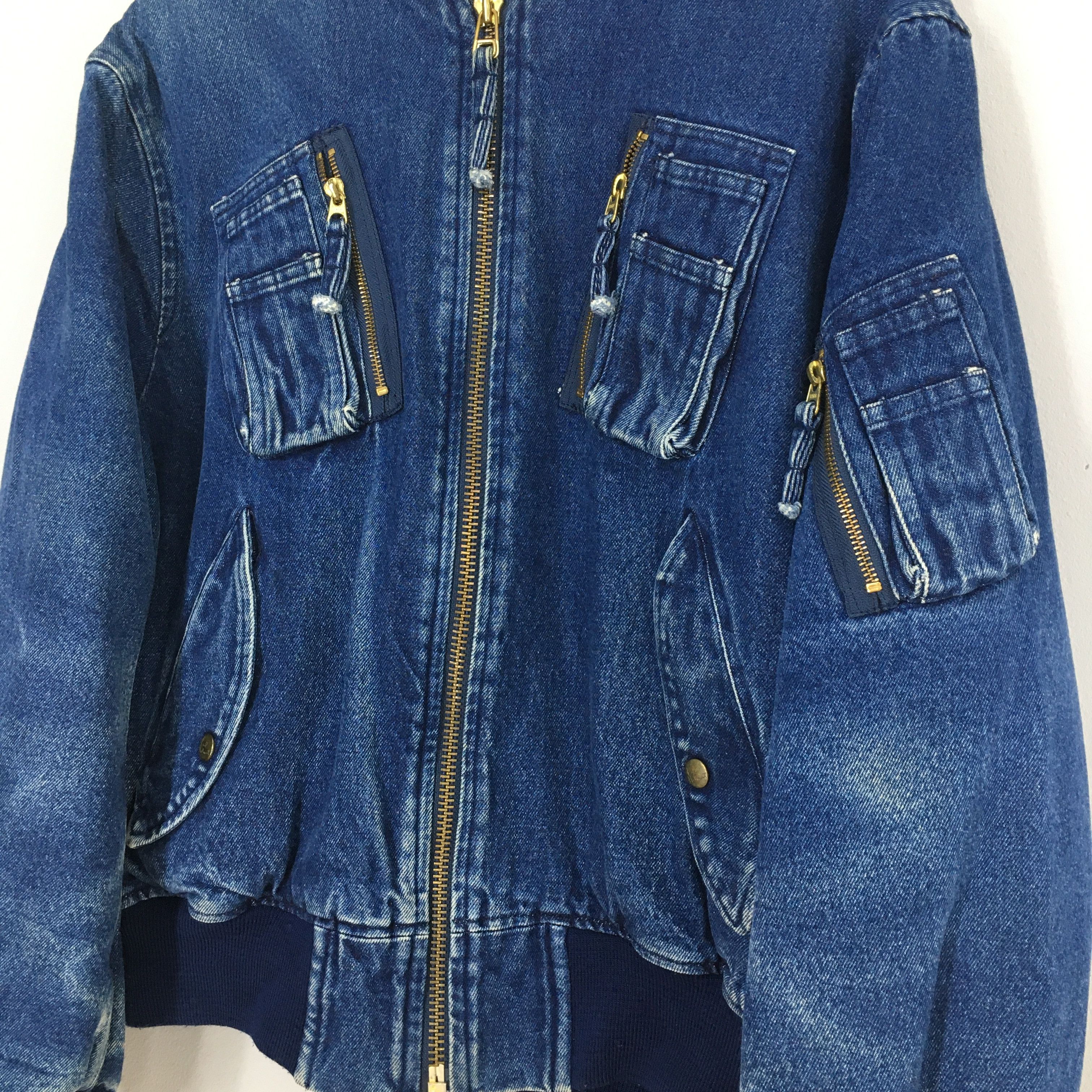 Karl Helmut Vintage Karl Helmut Bomber Denim Jacket Large Size US L / EU 52-54 / 3 - 4 Thumbnail