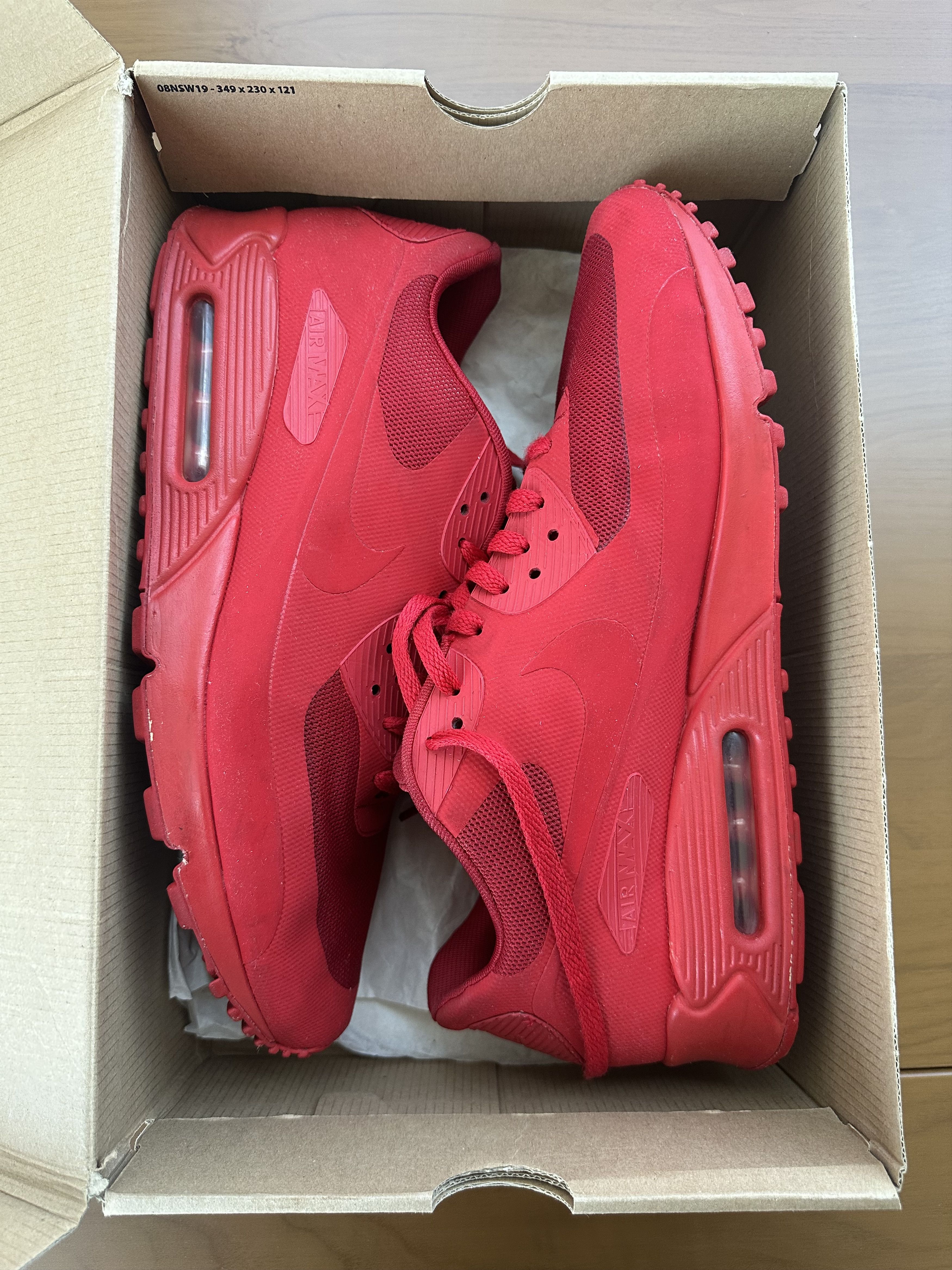 Nike Air max 90 Hyp Triple Red Size US 13 / EU 46 - 2 Thumbnail