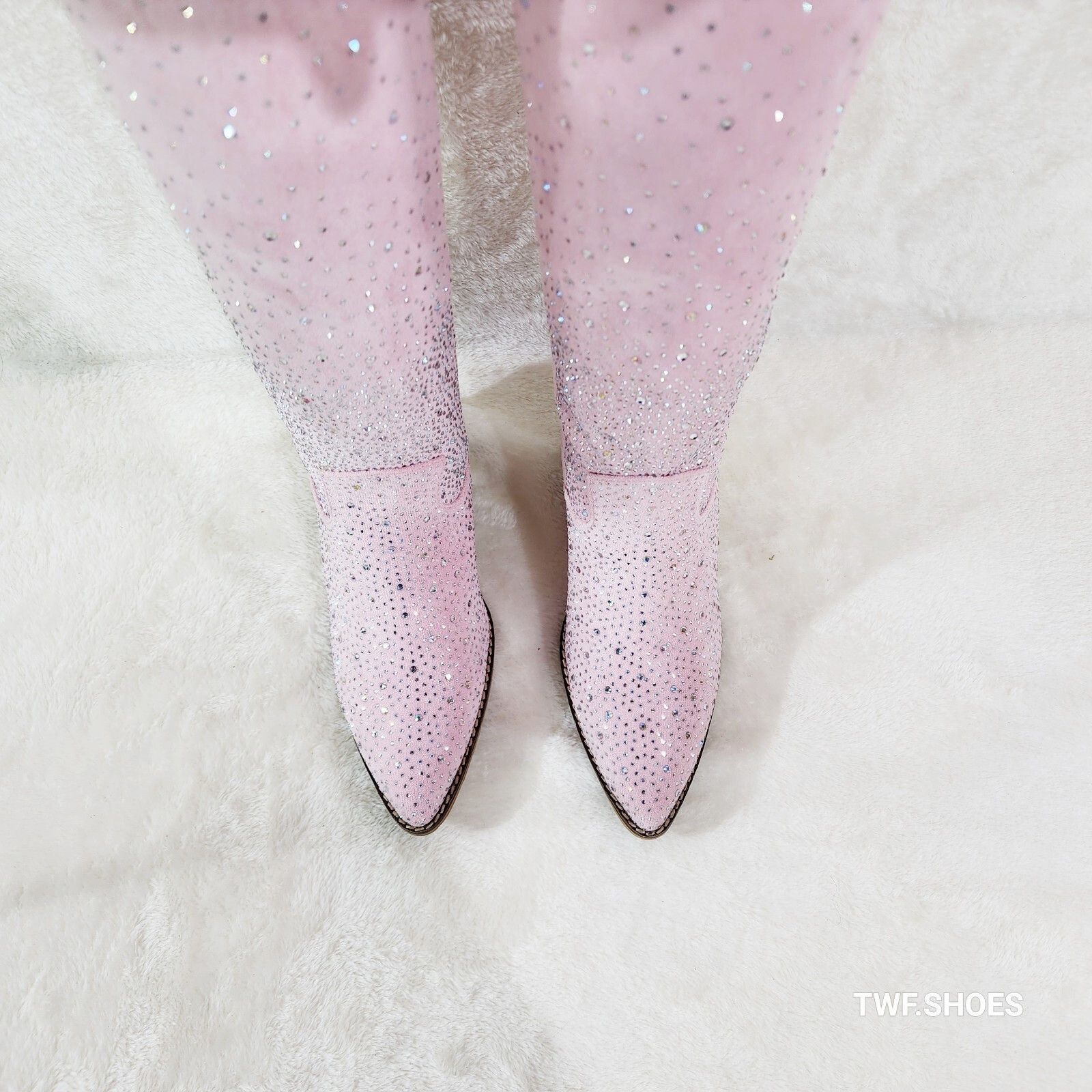 Other Wild Ones Glamour Cowboy Baby Light Pink Silver Rhinestone C Size US 9 / IT 39 - 9 Thumbnail