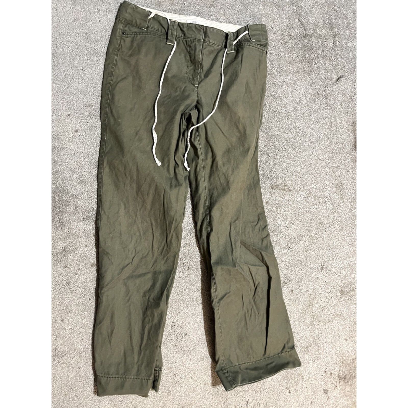 Ann Taylor VINTAGE Ann Taylor Loft womens Olive green Straight career pants 4 Petite Size 27" / US 4 / IT 40 - 2 Thumbnail