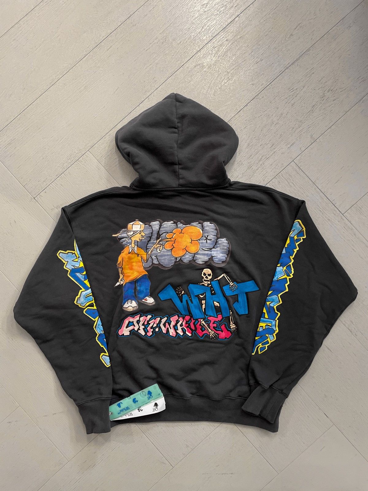 Off-White Off-White Graffiti-print Graff Pupp Hoodie Sweatshirt Size US M / EU 48-50 / 2 - 2 Thumbnail