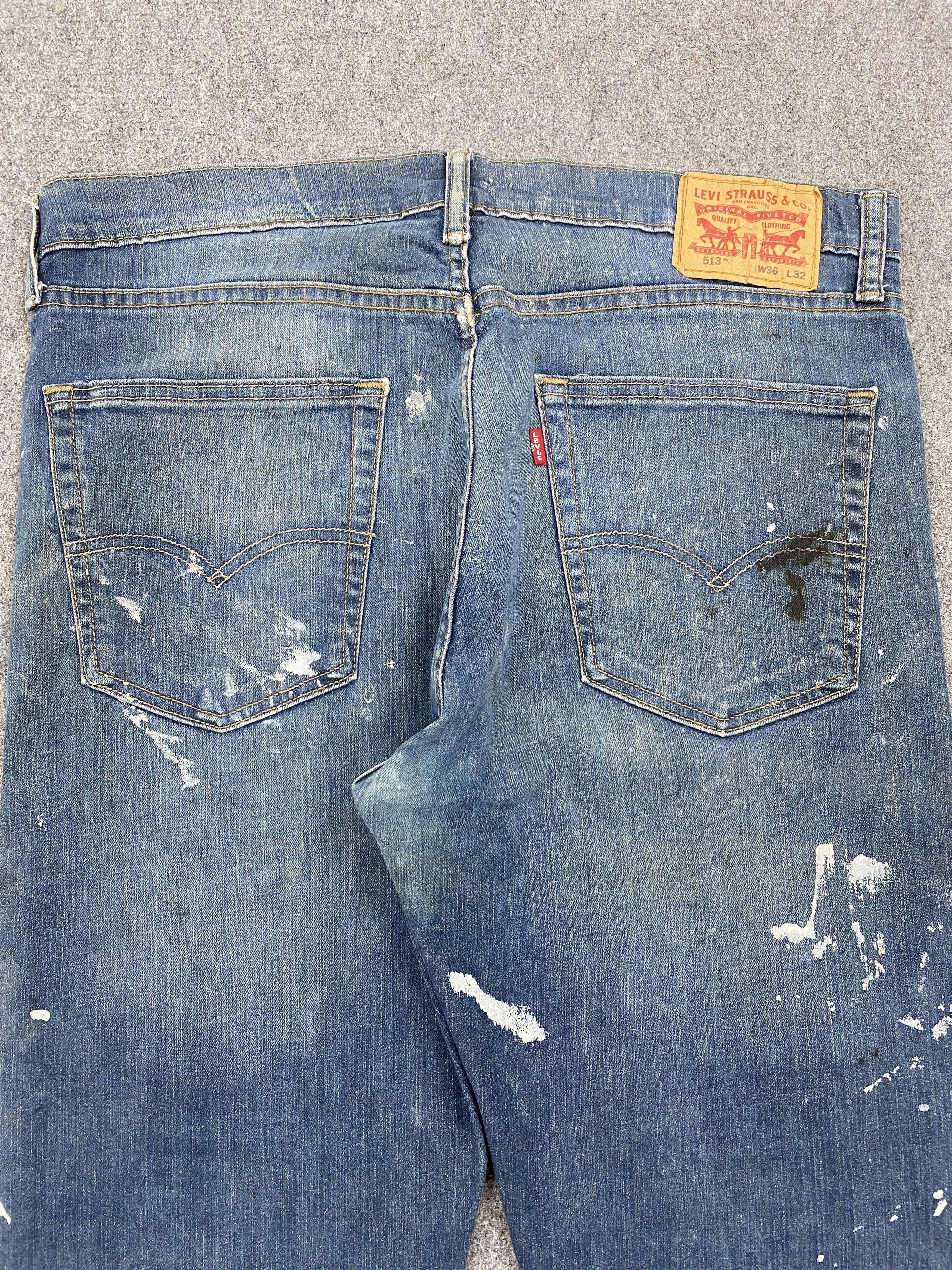 Levi's × Vintage Splatter Paint Vintage Levis 513 Denim Jeans Size US 36 / EU 52 - 4 Thumbnail