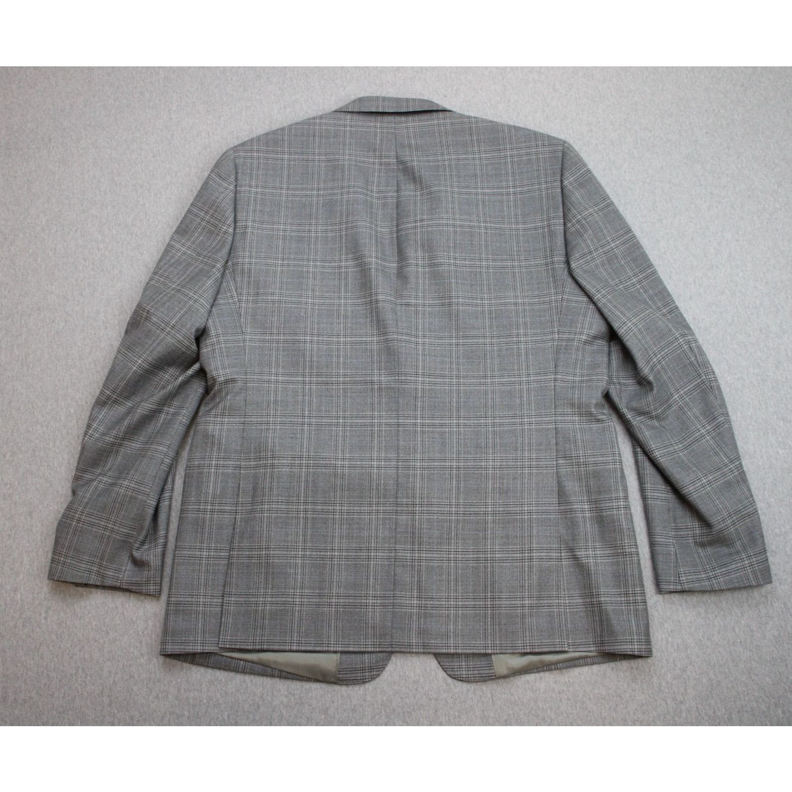 Calvin Klein Calvin Klein Blazer Mens 44R Plaid 2 Button Notch Lapel Wool Size 44R - 4 Thumbnail