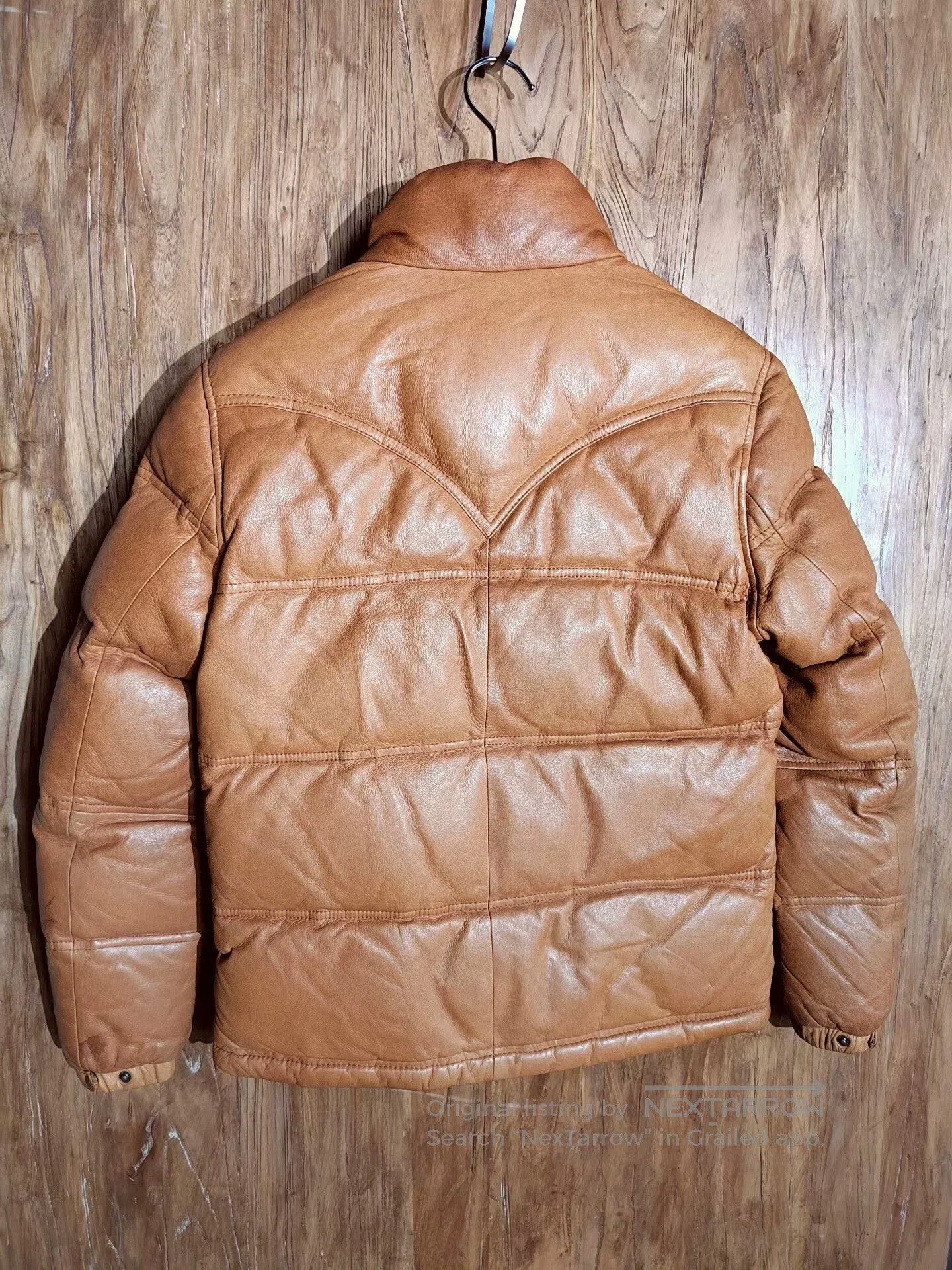 JACKROSE Jack Rose Brown Leather Down Jacket. Size US M / EU 48-50 / 2 - 5 Thumbnail