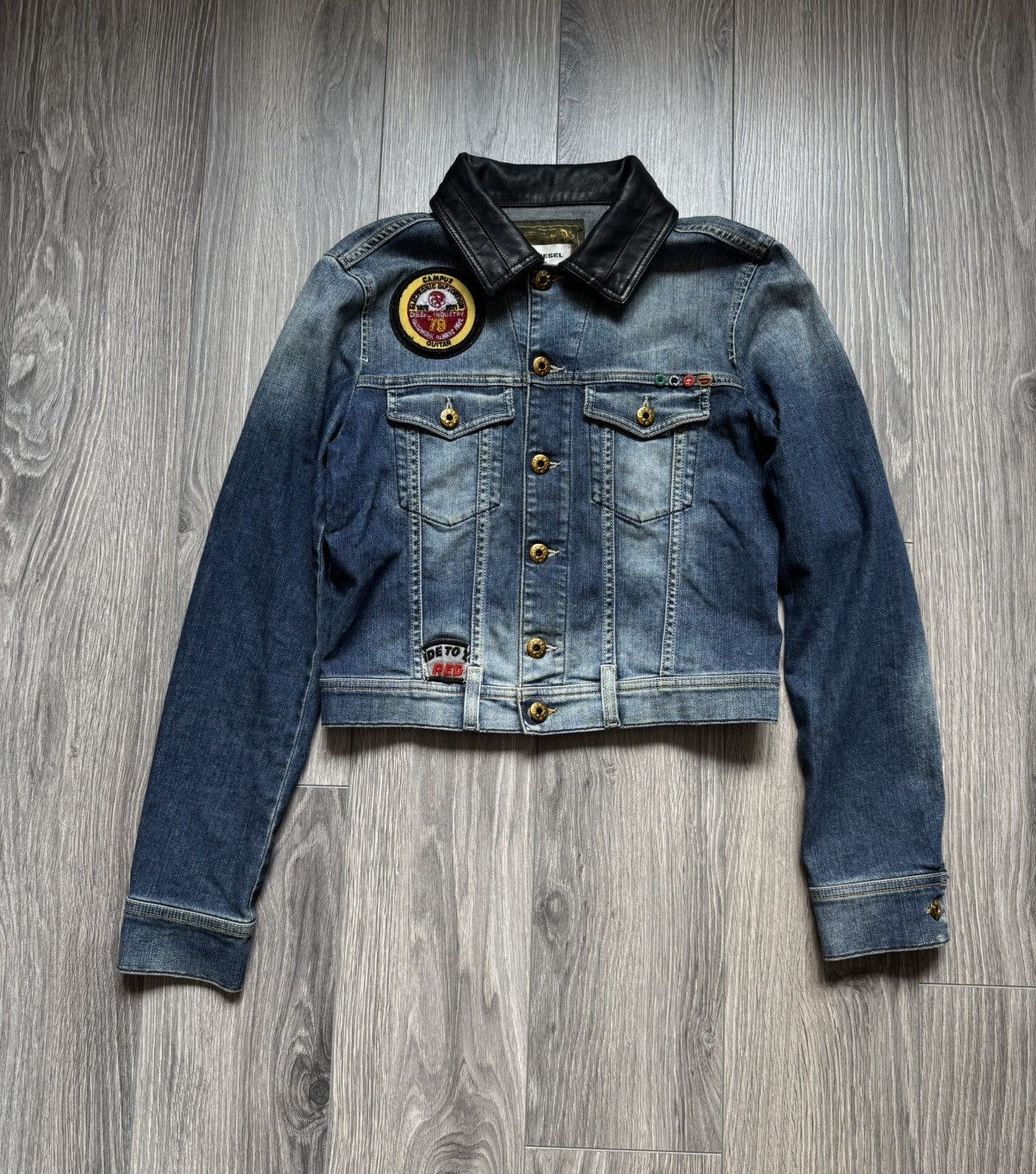 Diesel Diesel Azelia Banks Tribute Denim Jacket w/ leather collar Size S / US 4 / IT 40 - 1 Thumbnail