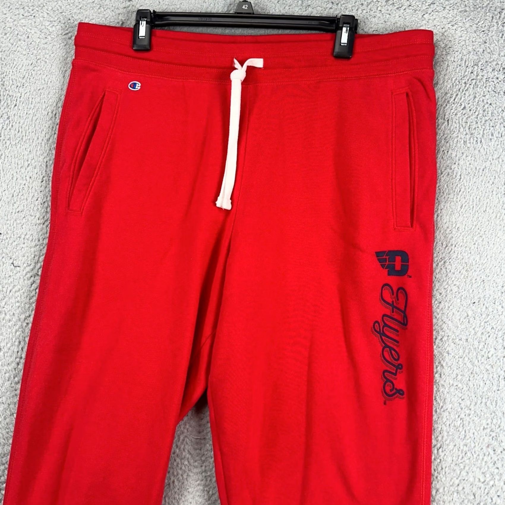 Champion VINTAGE Dayton Flyers Men Jogger Pants XL Red Pull On Drawstring Sweatpants Champion NEW Size US 36 / EU 52 - 3 Thumbnail