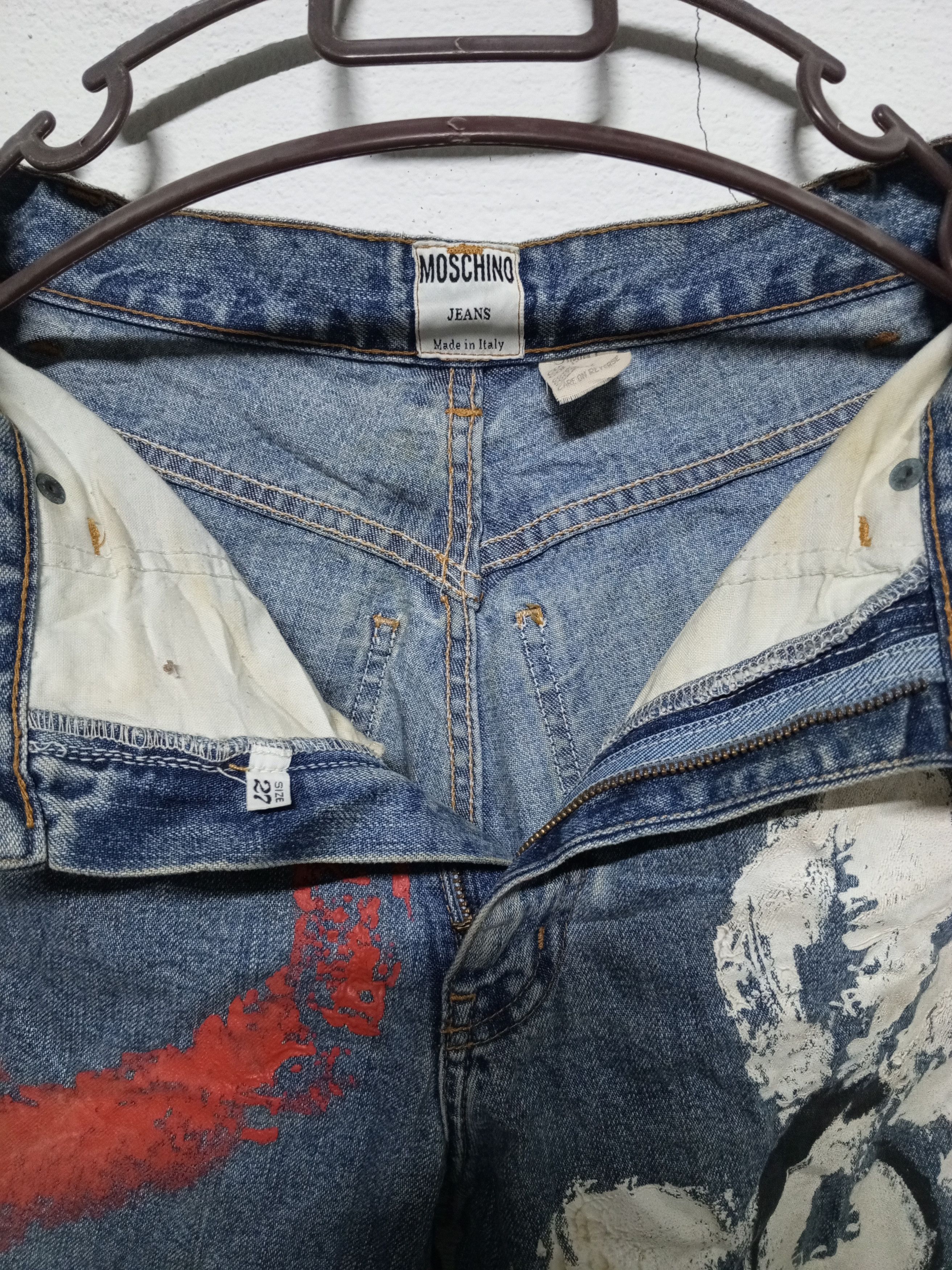 If Six Was Nine × Moschino 💥veryrare💥90s Moschino jeans mix paint Size US 27 - 10 Thumbnail