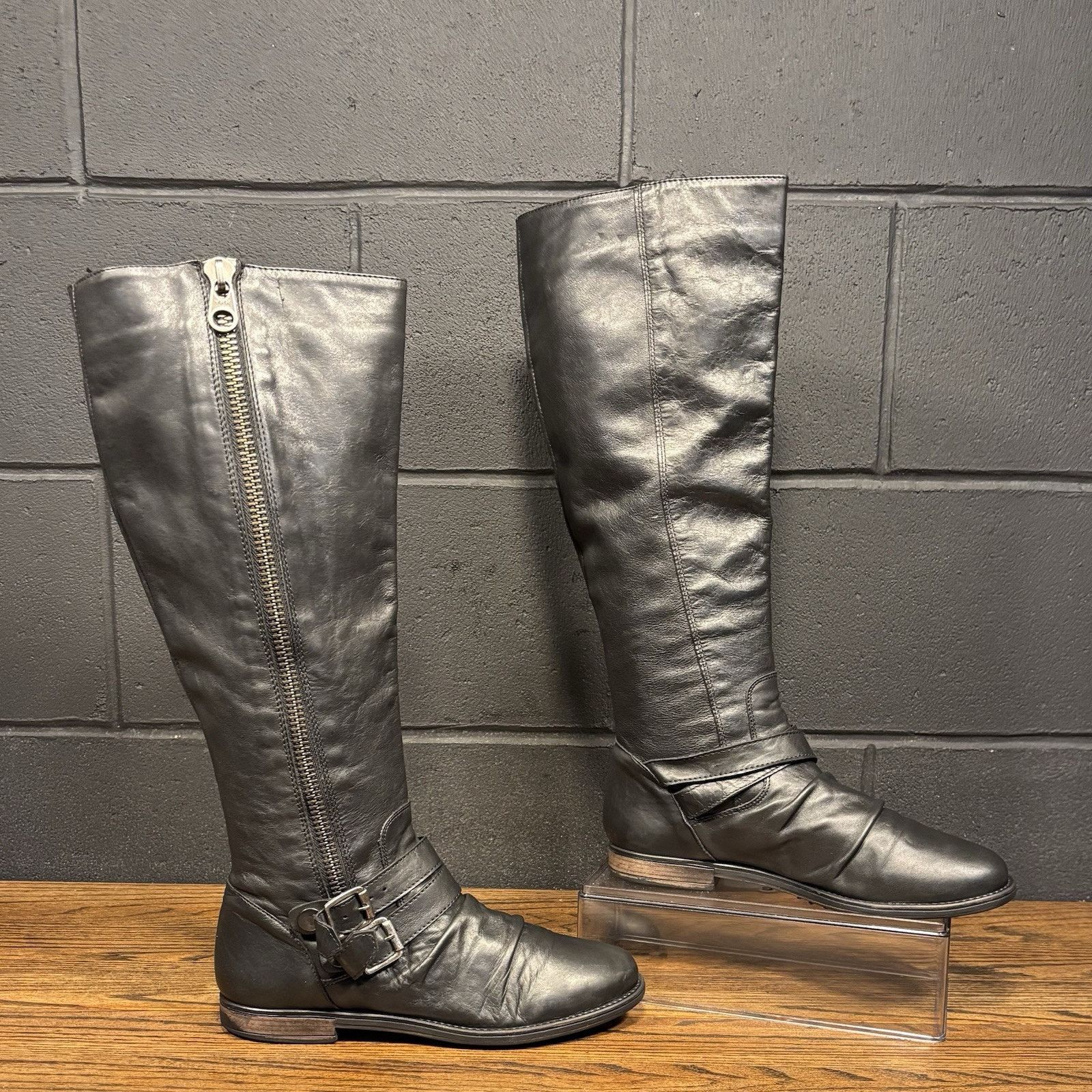 Steve Madden Steve Madden Saviorr Black Leather Knee High Boots Women’s 9 Size US 9 / IT 39 - 2 Thumbnail