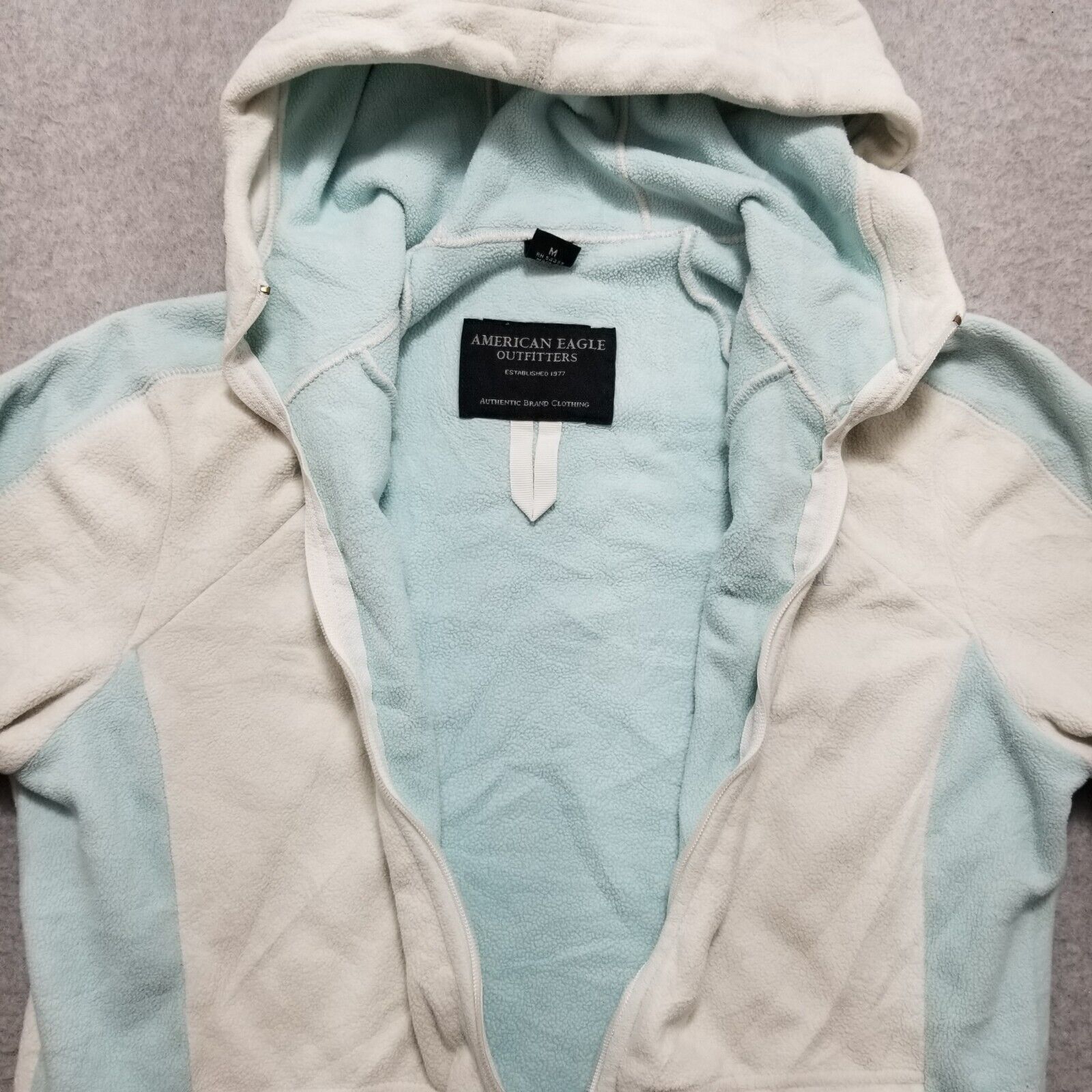 American Eagle Outfitters American Eagle Fleece Jacket Womens Medium Full Zip Hooded Size M / US 6-8 / IT 42-44 - 2 Thumbnail