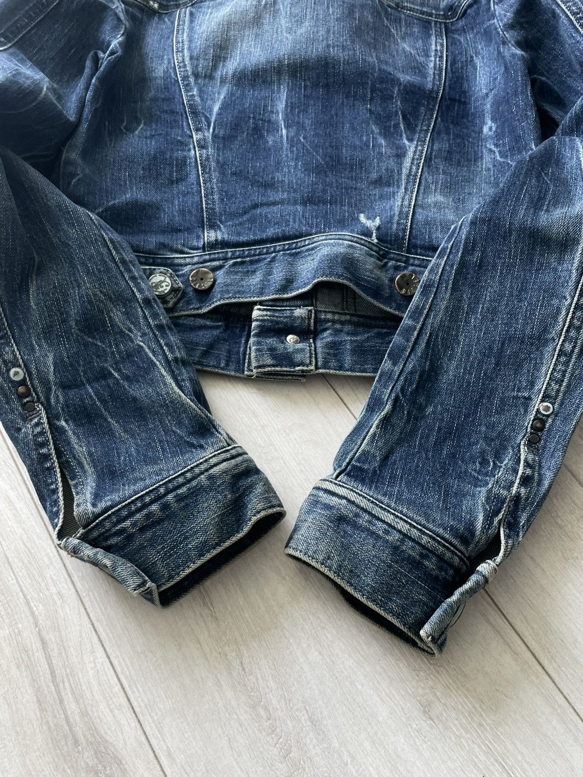 Diesel Vintage Diesel 00’s Denim Distressed Cropped Jacket Faded Size S / US 4 / IT 40 - 6 Thumbnail