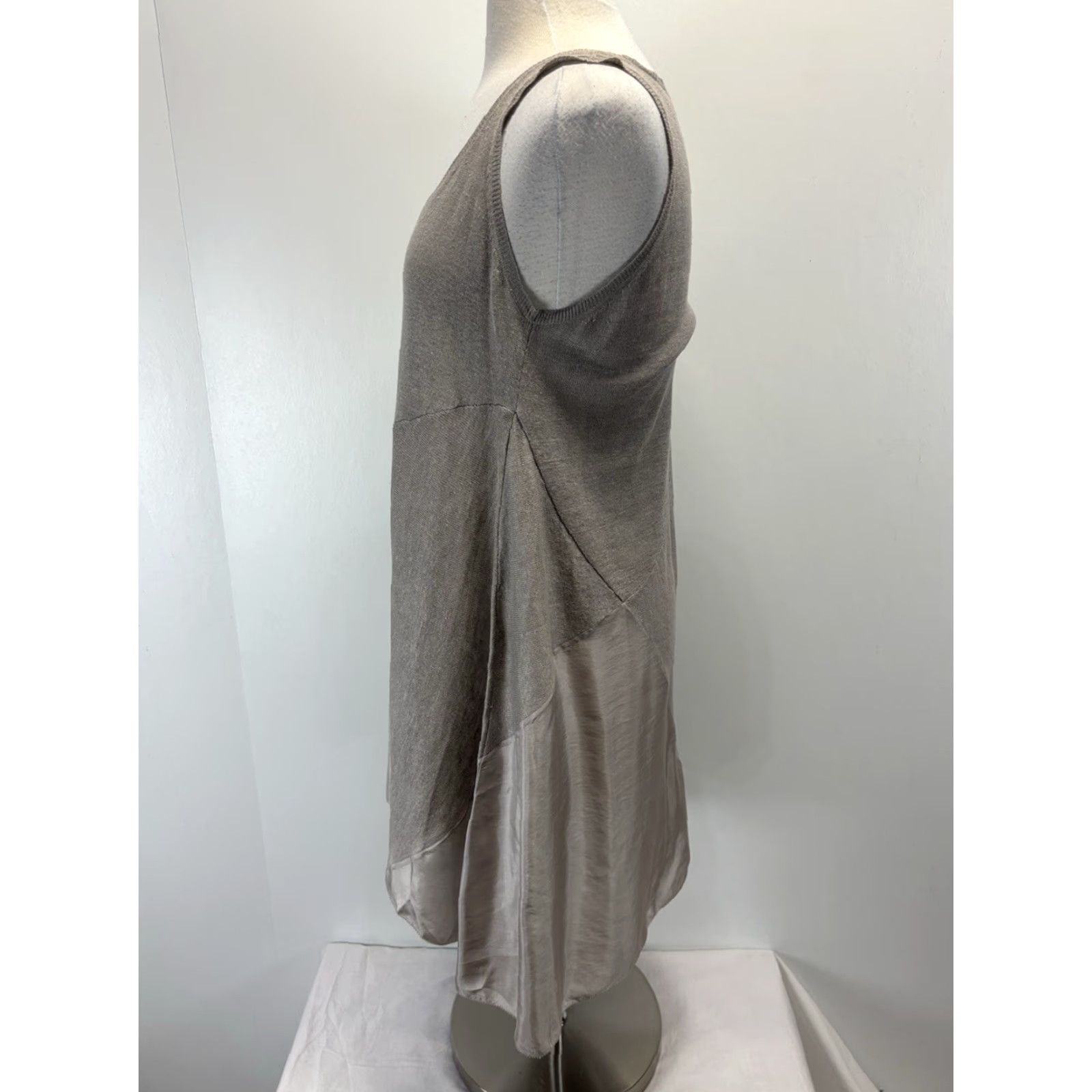 Eileen Fisher Vintage Eileen Fisher Tank Dress Women’s Small Gray Linen Silk Lagenlook Bohemian Casual Size S / US 4 / IT 40 - 2 Thumbnail