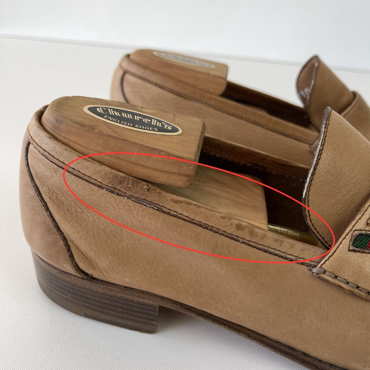 Gucci Gucci Leather Loafers Logo Vintage 80’s-90’s Shoes Beige Size US 7.5 / EU 40-41 - 13 Thumbnail