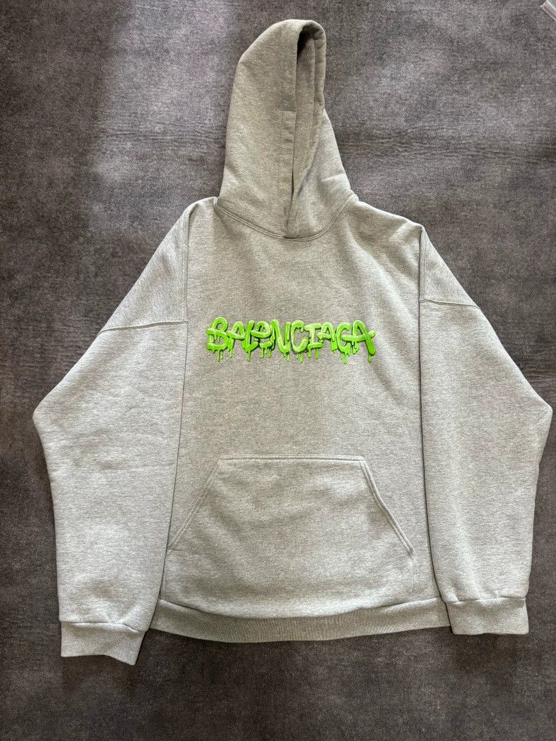 Balenciaga Balenciaga Gray Dissolved Graffiti Letter Hoodie - dmc Size US M / EU 48-50 / 2 - 1 Thumbnail