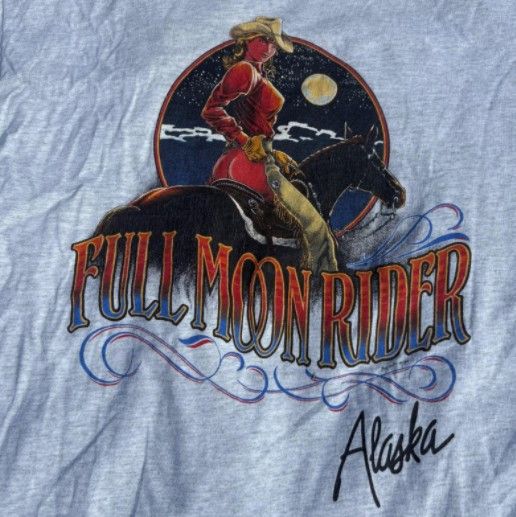 Other Vtg Full Moon Rider Alaska Buffalo Fruit Loom Single Stitch Size US XL / EU 56 / 4 - 2 Thumbnail