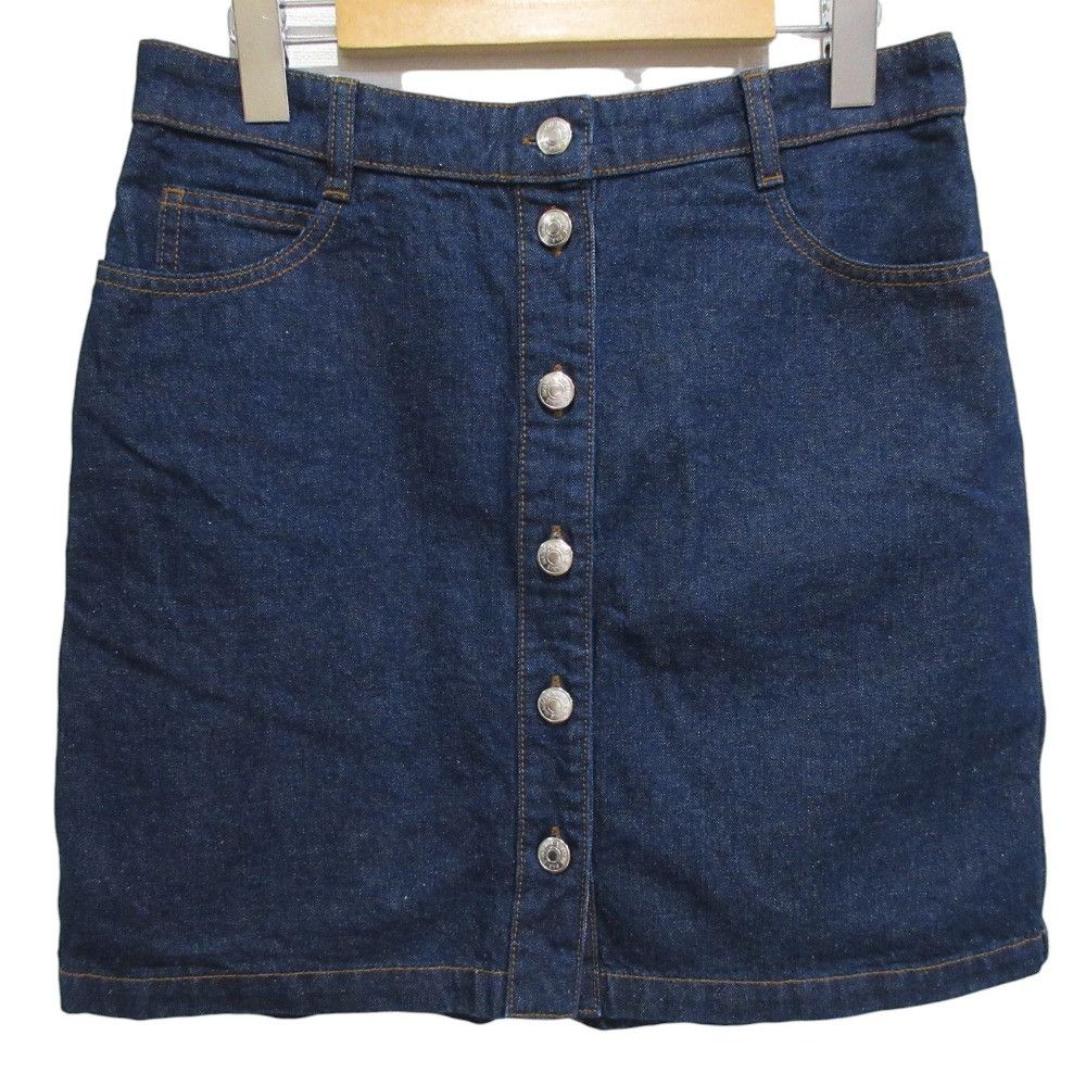Maison Kitsune Maison Kitsune Script Logo Embroidered Denim Skirt Denim Skirts DUTY FREE for USA